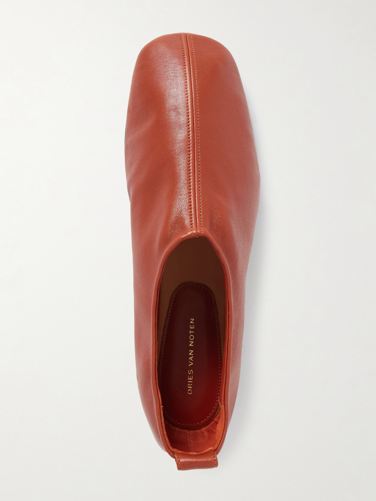 Dries Van Noten Leather Flats In Brown