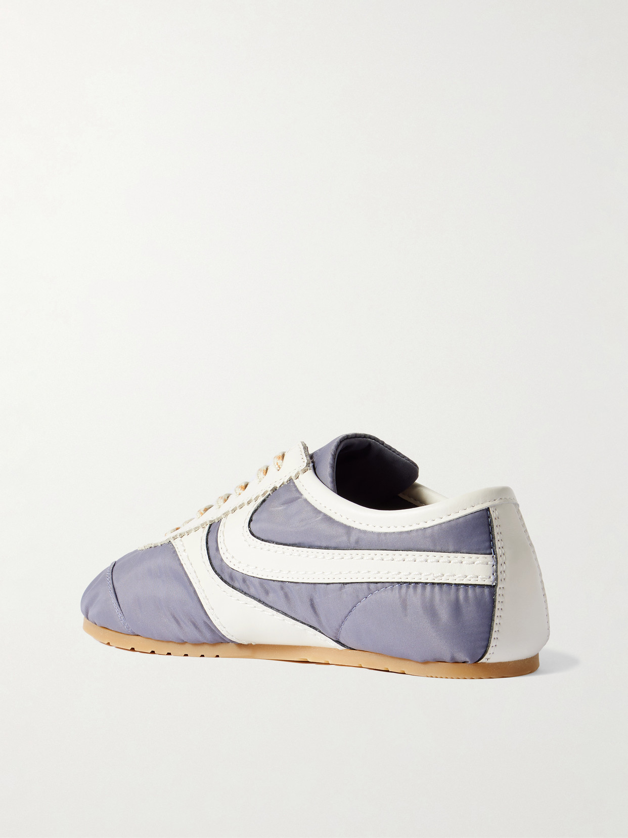 Dries Van Noten Leather-trimmed Shell Sneakers In Blue