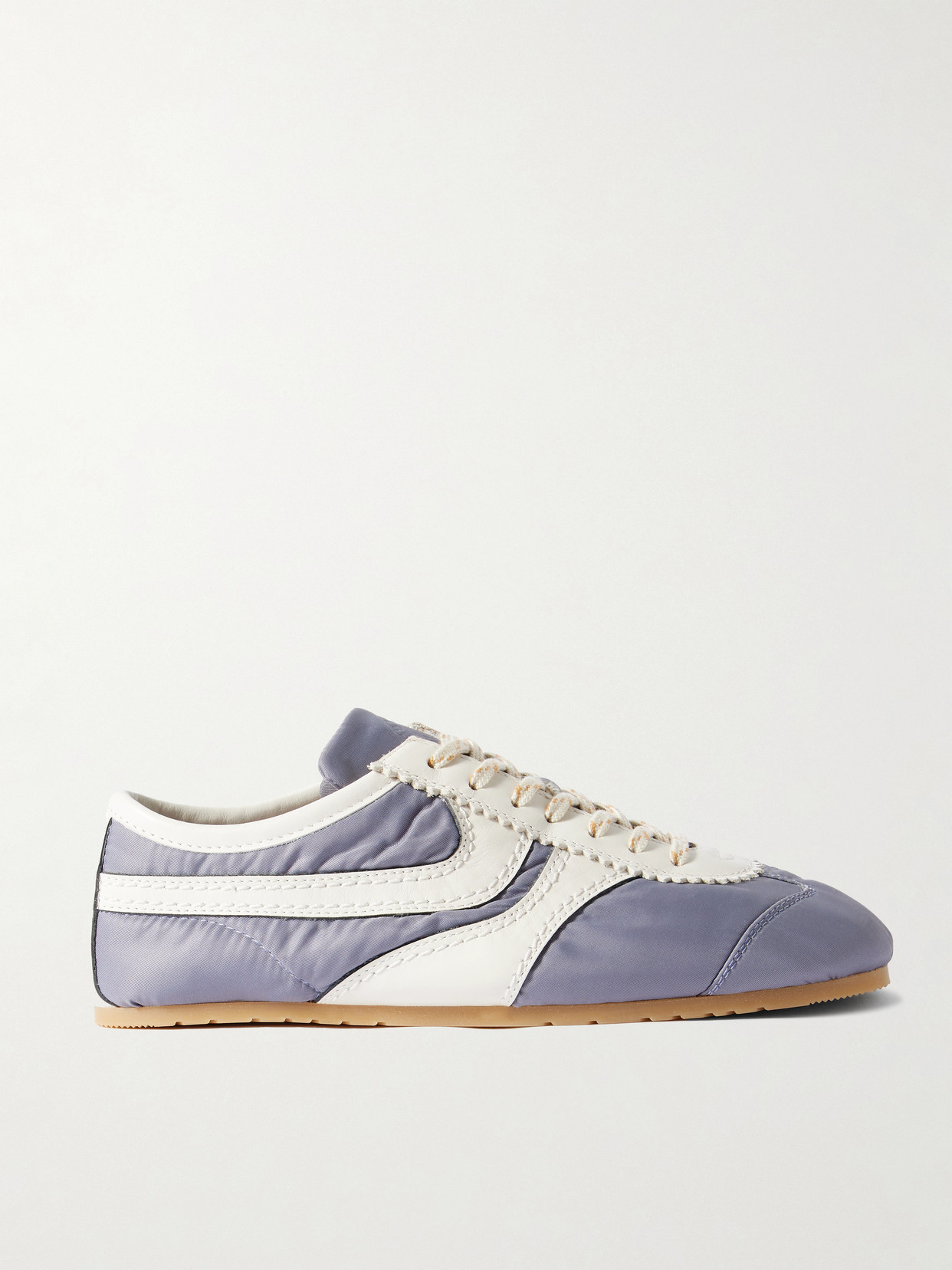 Dries Van Noten Leather-trimmed Shell Sneakers In Blue