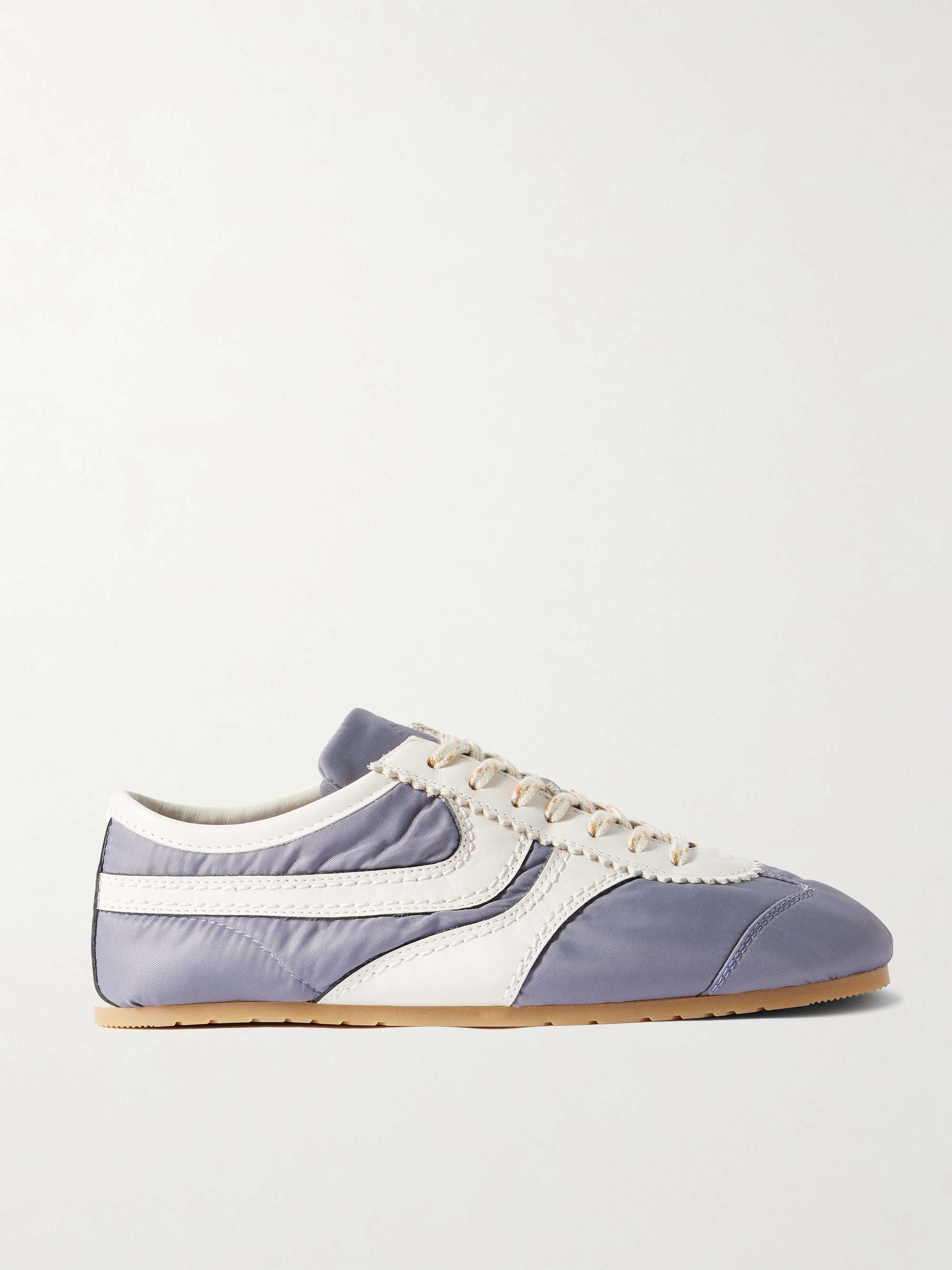 DRIES VAN NOTEN Leather-trimmed shell sneakers | NET-A-PORTER