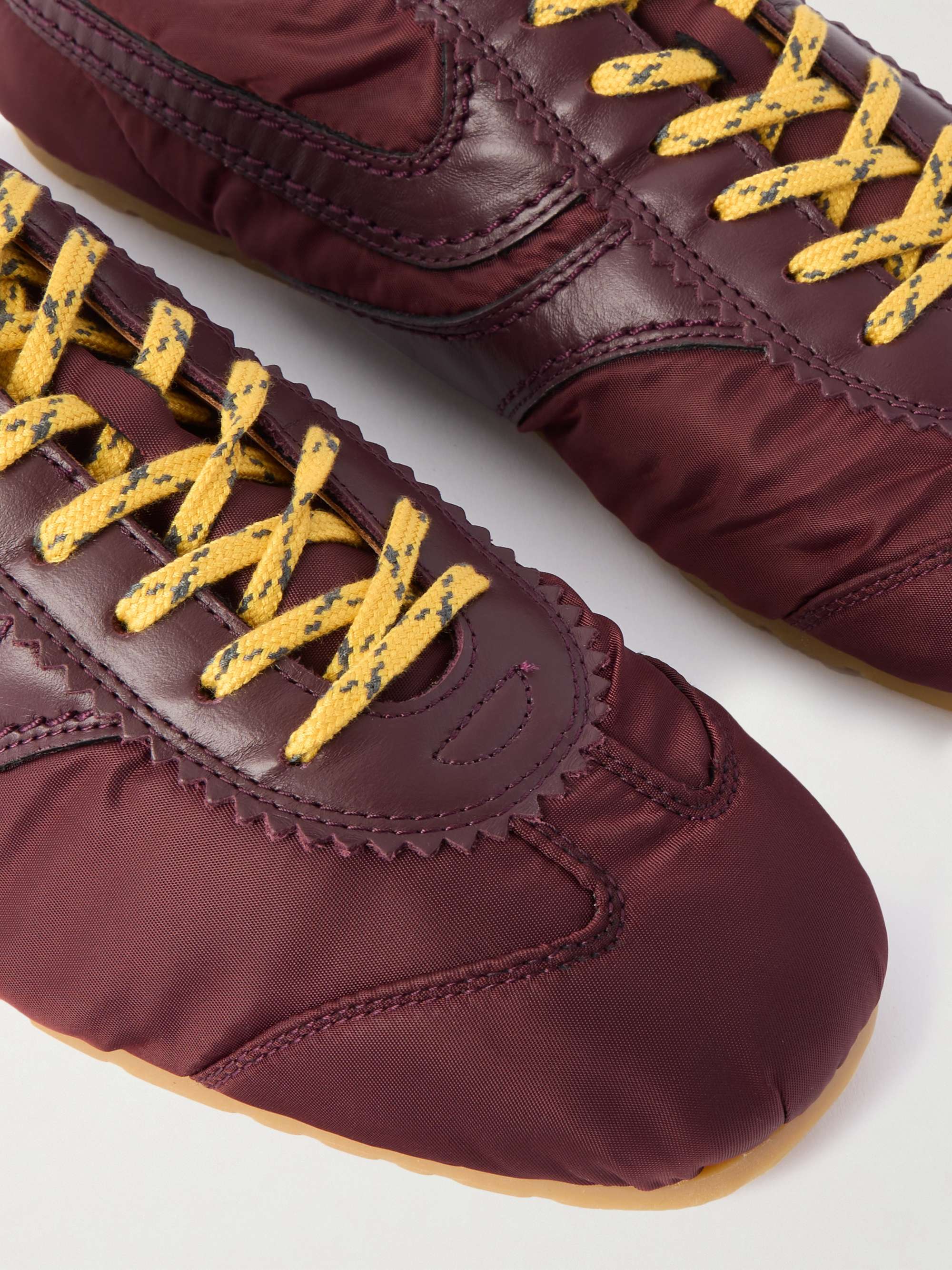 DRIES VAN NOTEN ロンハーマン DRIES VAN NOTEN Leather-trimmed shell sneakers | NET-A-PORTER