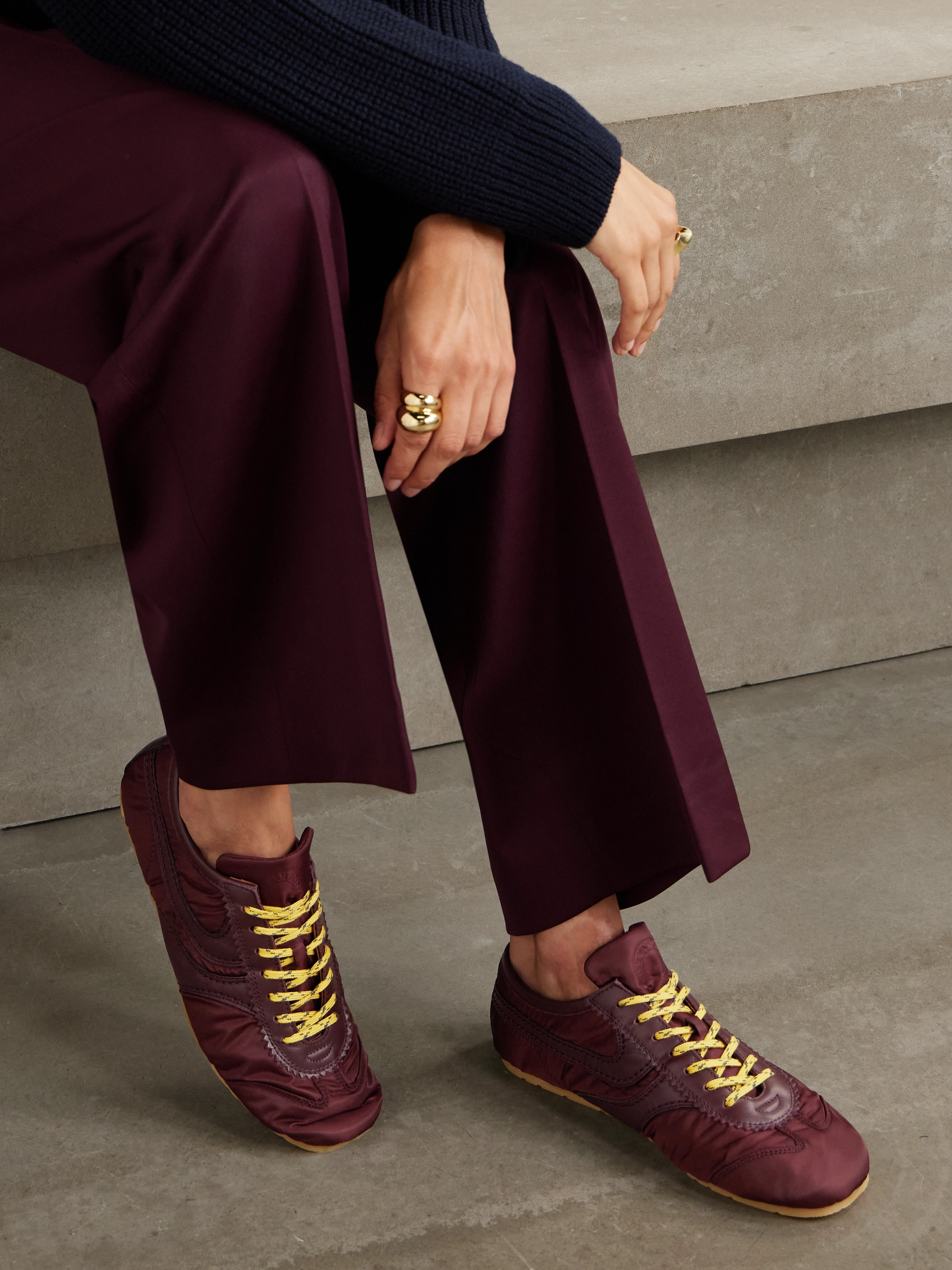 Dries Van Noten - Leather-trimmed shell sneakers | Plush