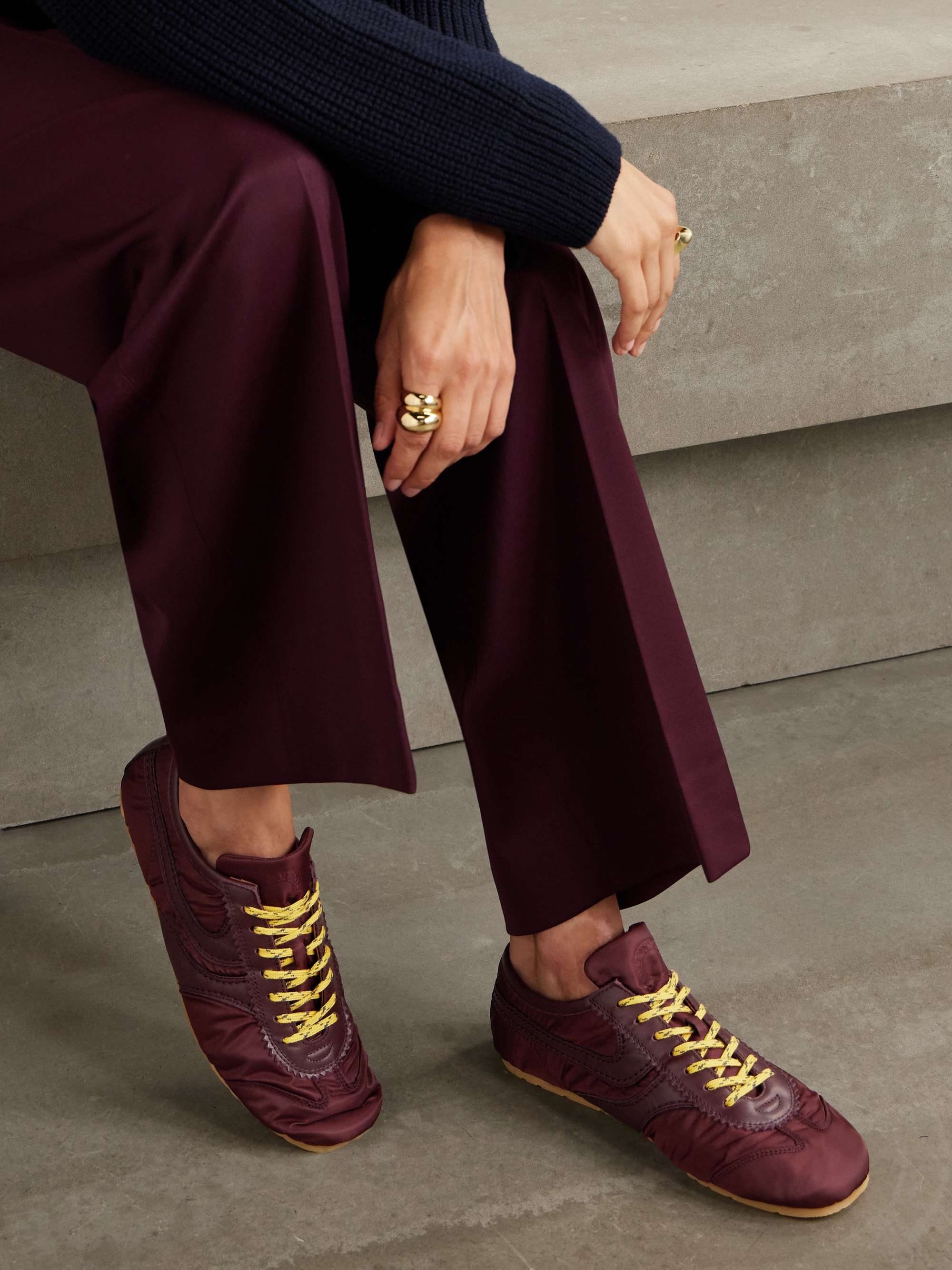 DRIES VAN NOTEN ロンハーマン DRIES VAN NOTEN Leather-trimmed shell sneakers | NET-A-PORTER