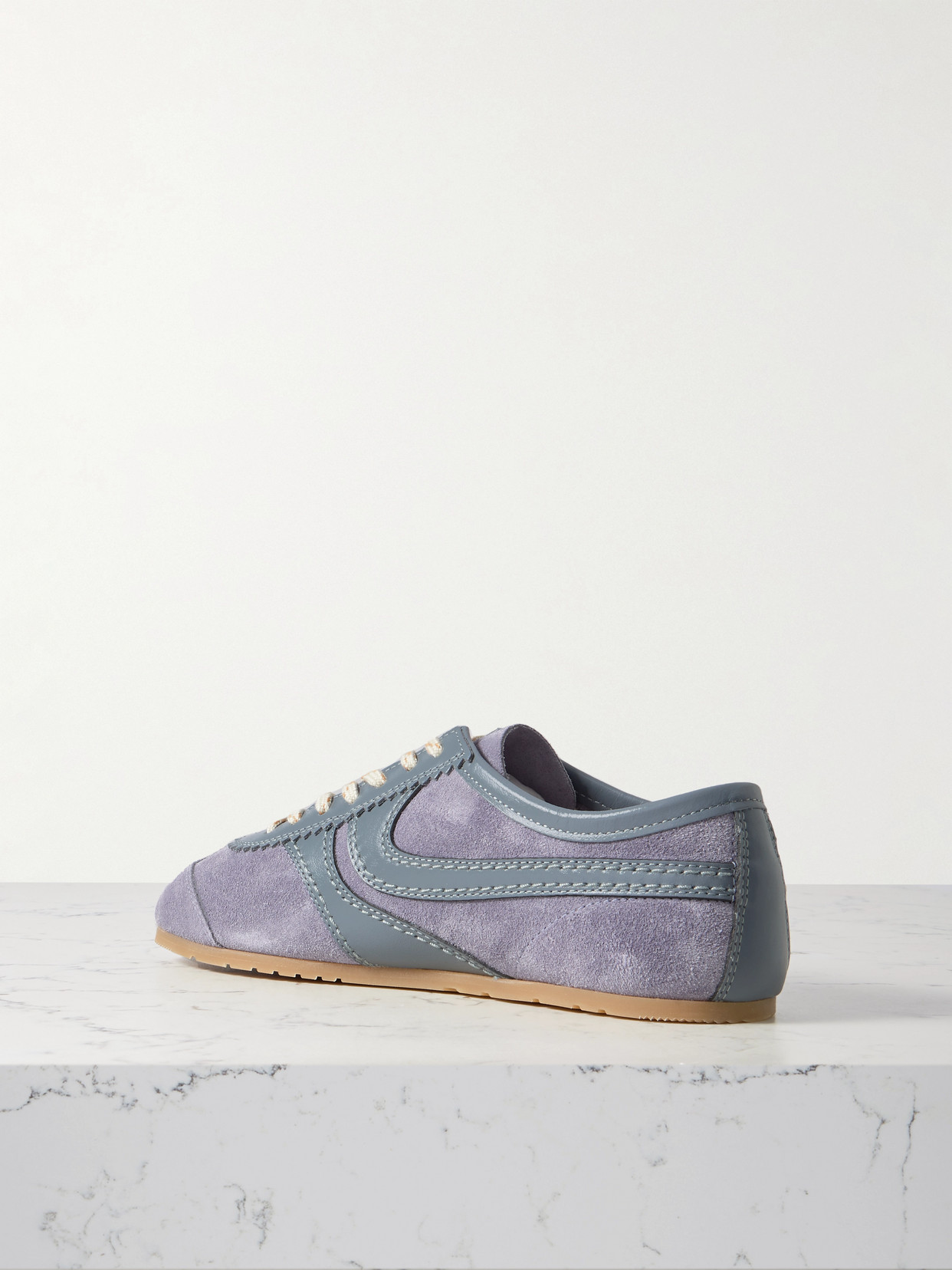 Dries Van Noten Low-profile Sneakers With Suede And Leather Accents In Purple
