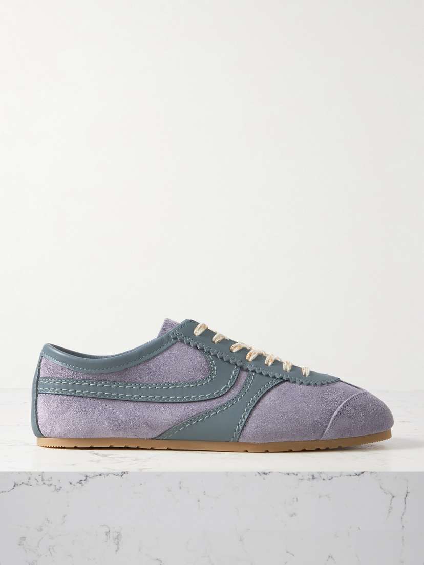 Dries Van Noten Leather-trimmed Suede Sneakers