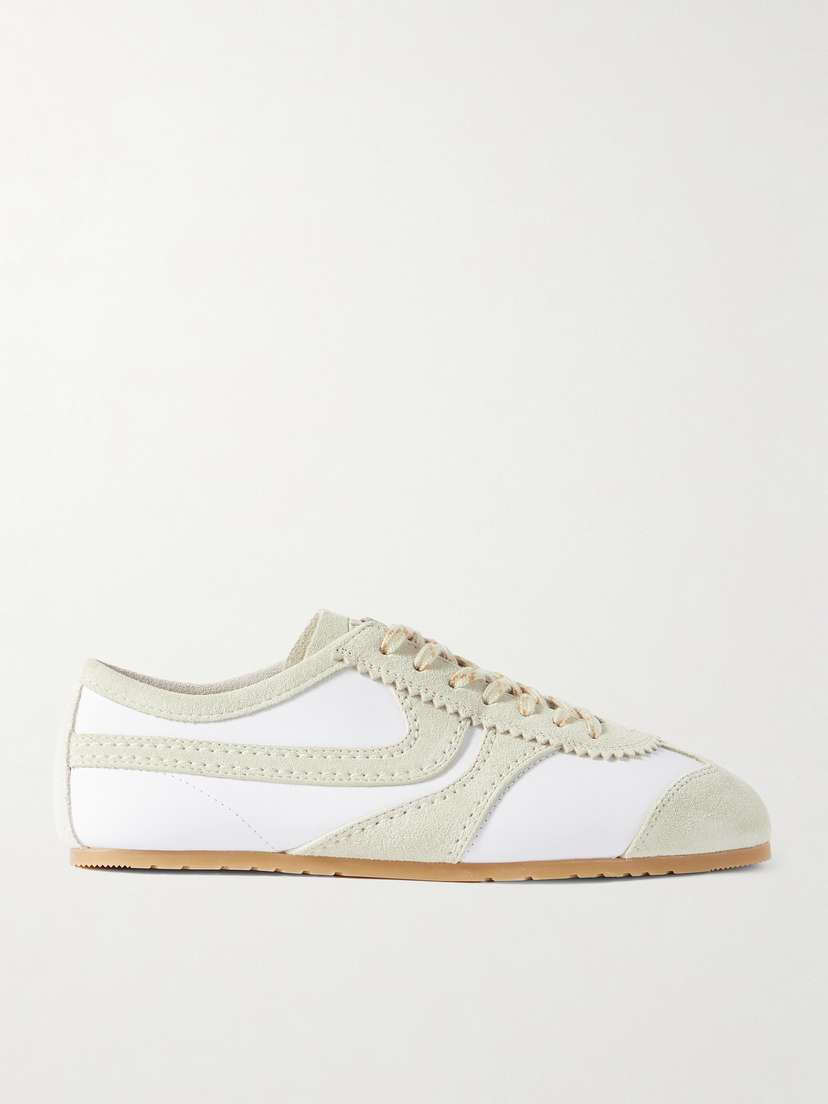 Dries Van Noten Suede-trimmed Leather Sneakers