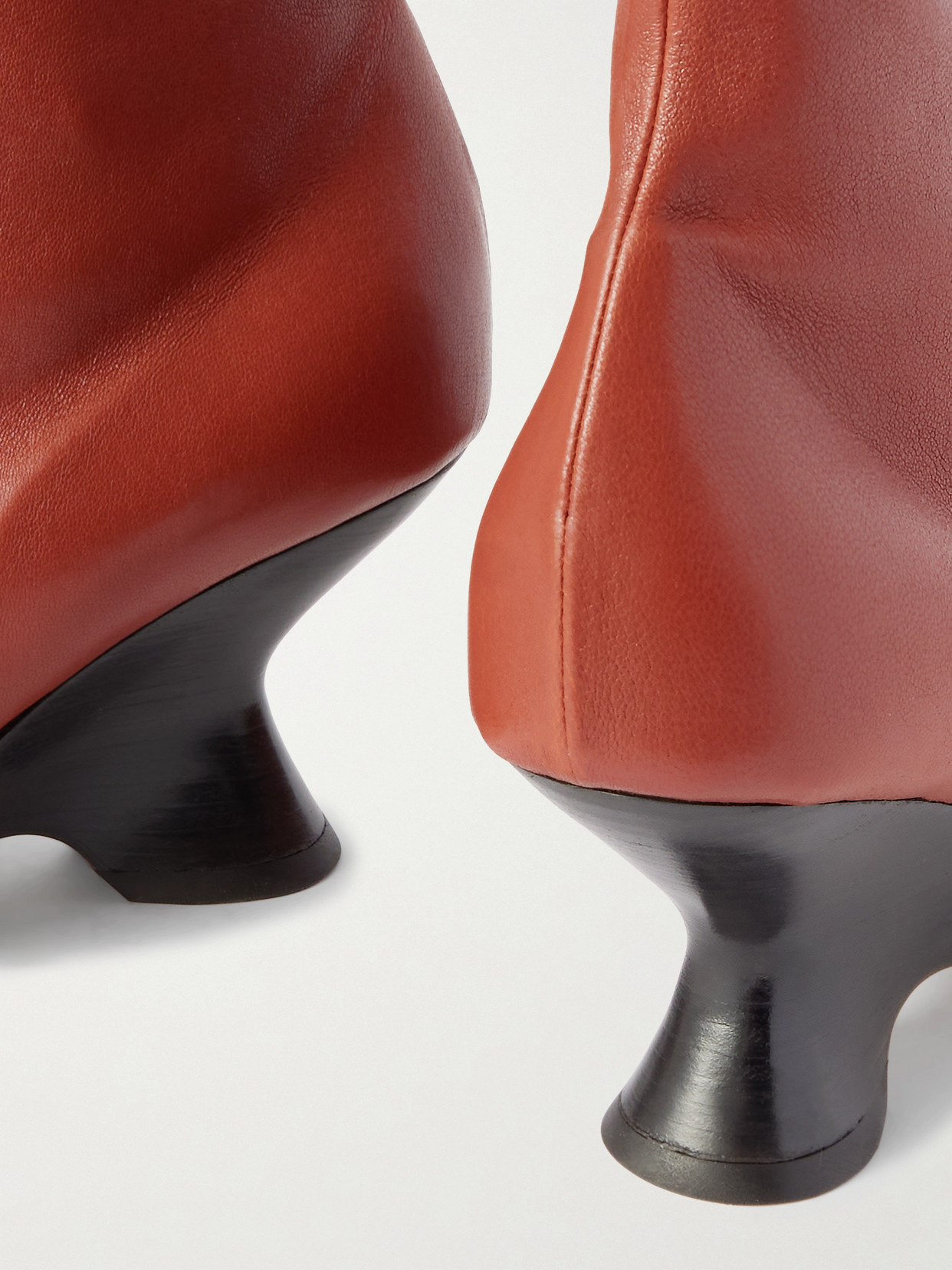 Dries Van Noten Leather Ankle Boots In Red