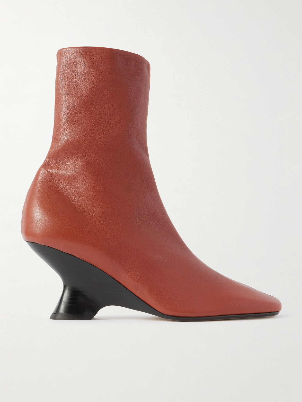 Dries Van Noten Leather Ankle Boots In Red