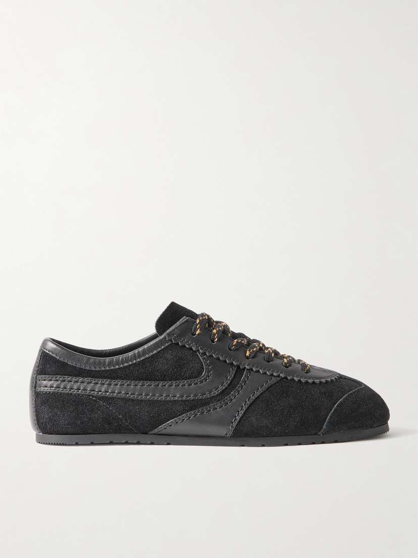 Dries Van Noten Leather-trimmed Suede Sneakers