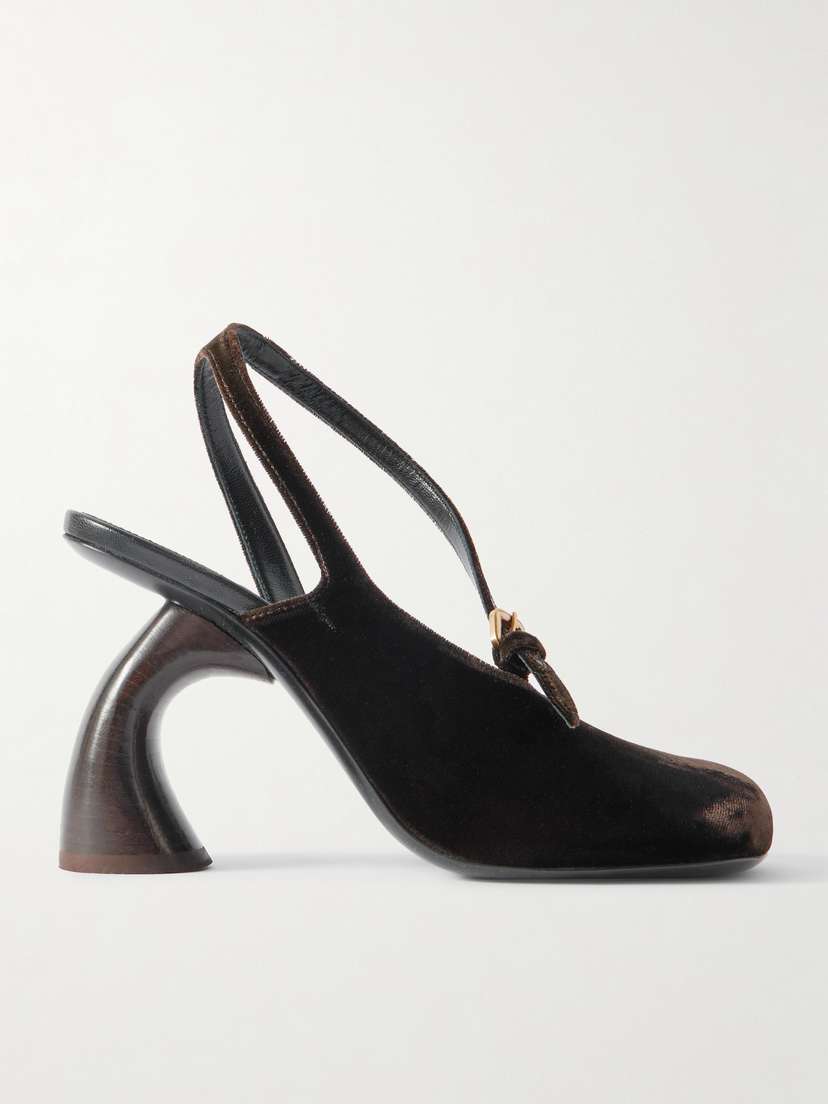 Dries Van Noten Velvet Slingback Pumps