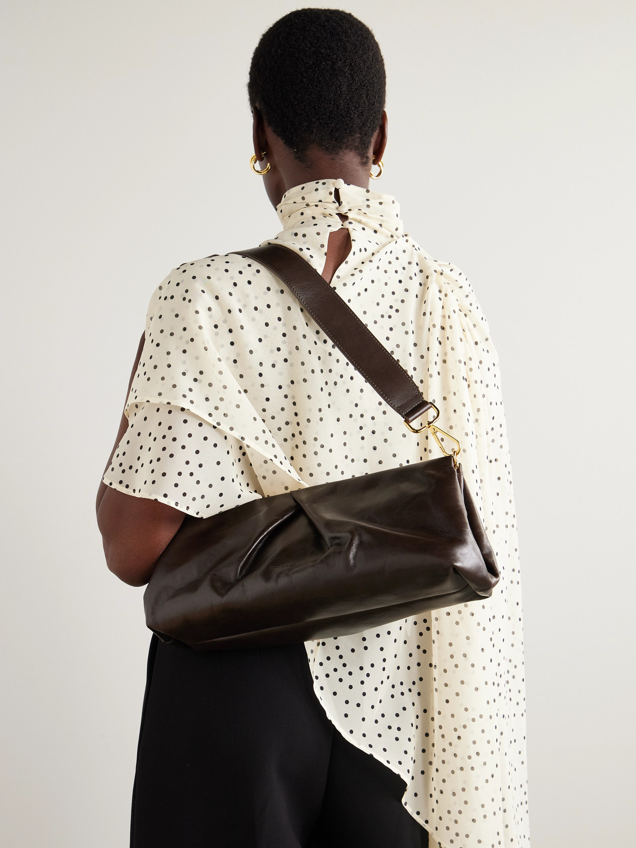 Dries Van Noten Logo Shoulder Bag In Gray