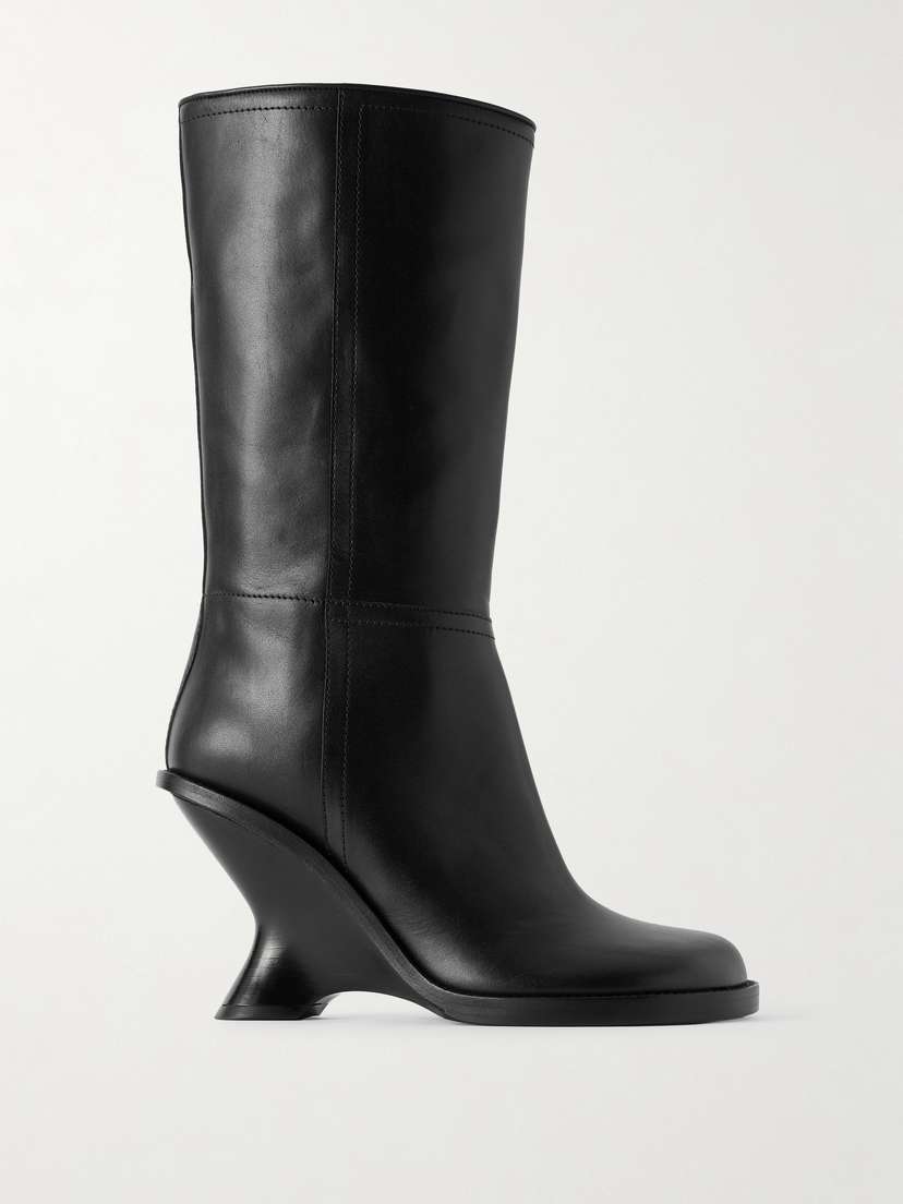 Dries Van Noten Leather Wedge Boots