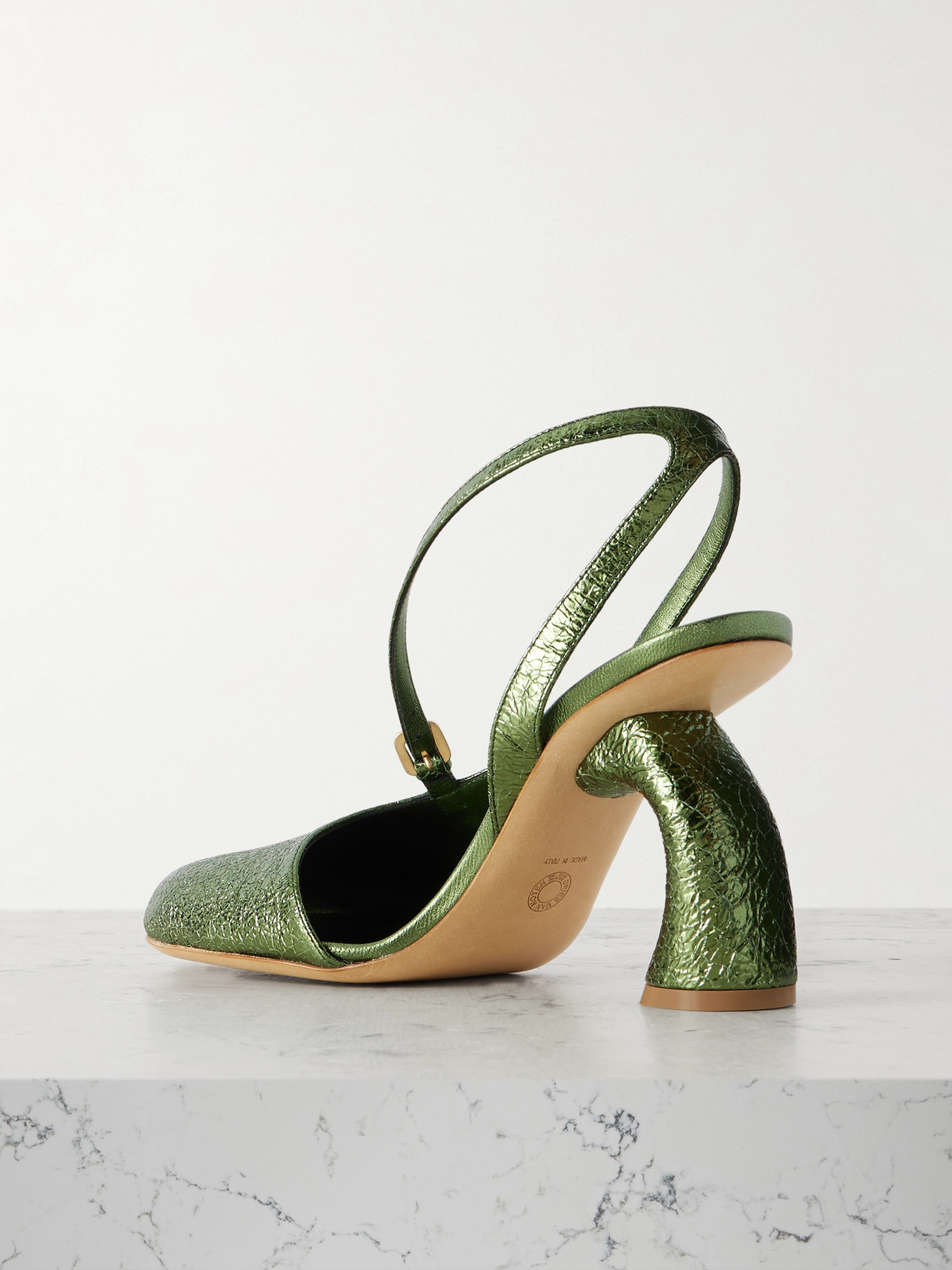 Dries Van Noten Crinkled-leather Pumps In Multi