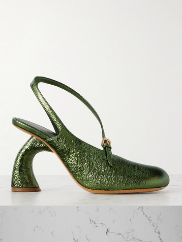Dries Van Noten Crinkled-leather pumps