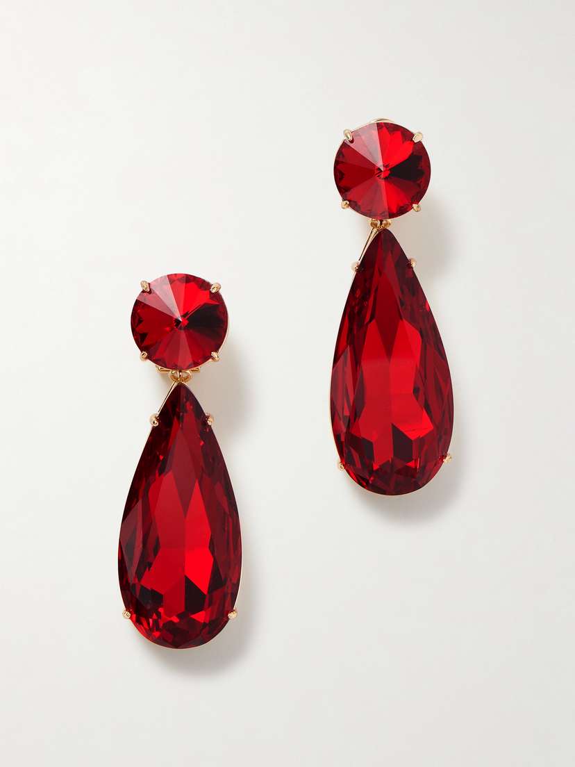 Carolina Herrera Gold-tone Crystal Earrings