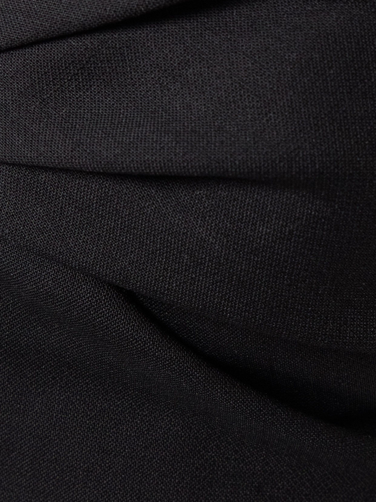 Carolina Herrera Strapless Ruched Wool-blend Midi Dress In Black