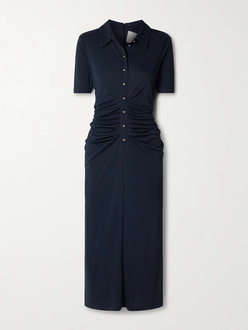 Carolina Herrera Ruched Stretch-jersey idi Shirt Dress