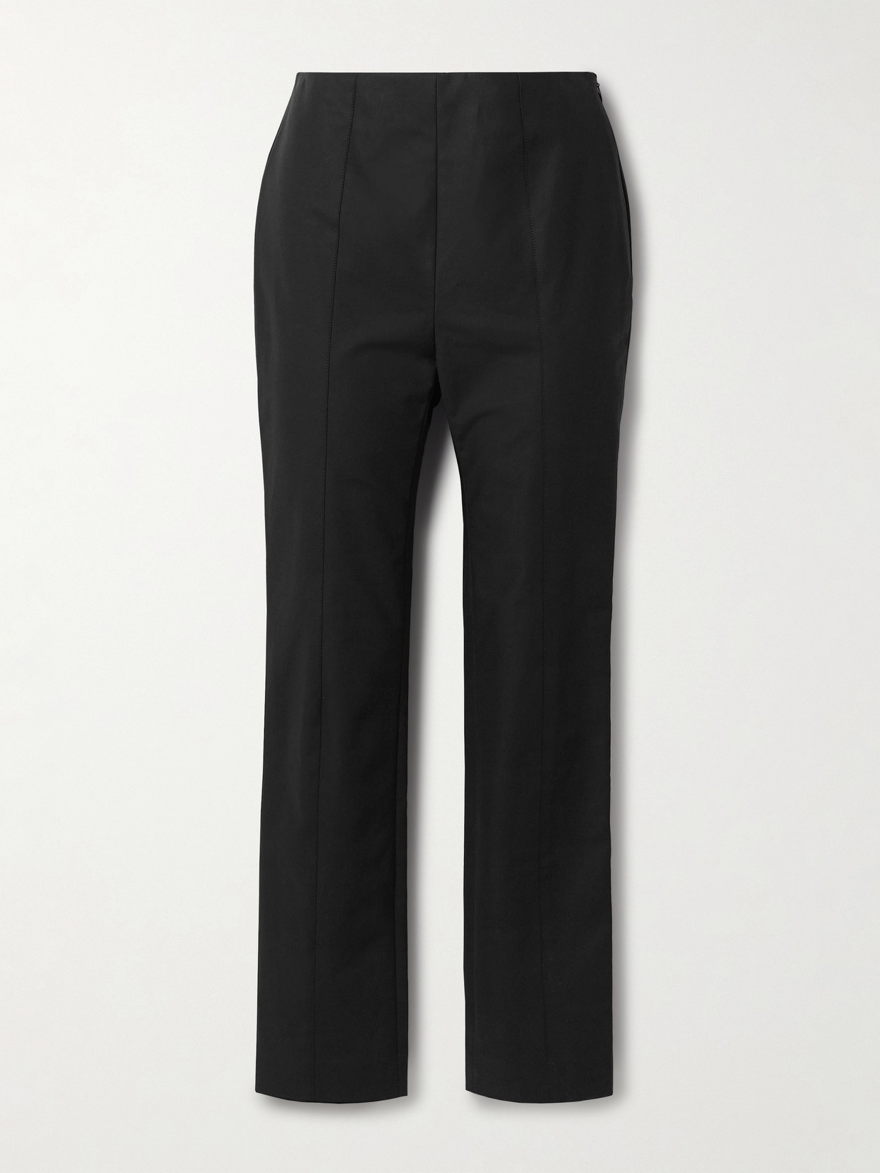 Carolina Herrera Emilie Cotton-blend Slim-leg Pants In Black