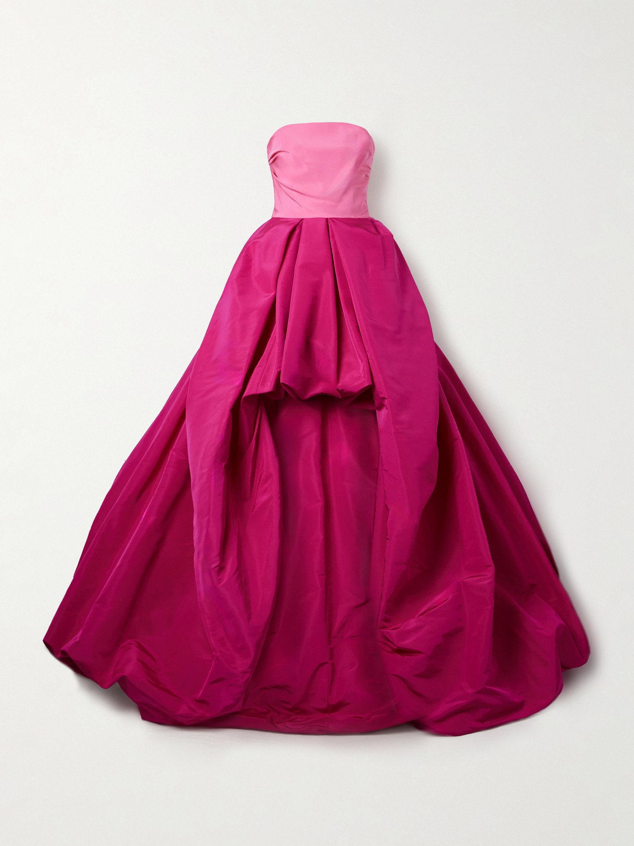 Carolina Herrera Strapless Two-tone Silk-faille Gown In Pink