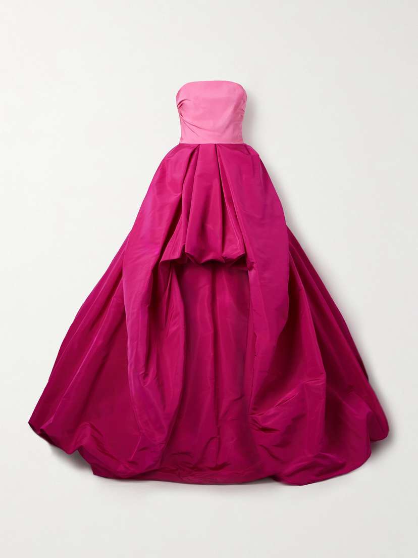 Carolina Herrera Strapless Two-tone Silk-faille Gown