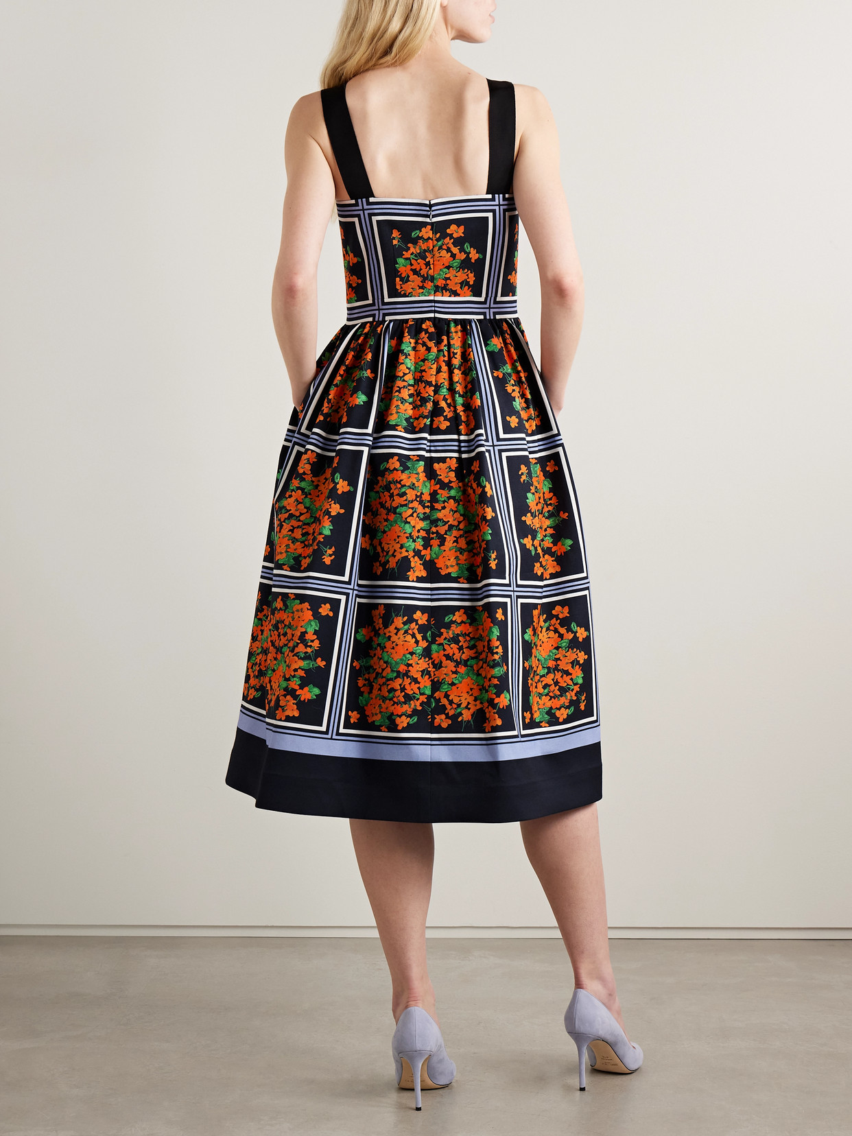 Carolina Herrera Printed Faille Midi Dress