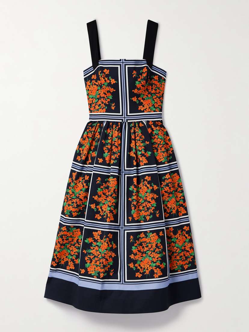 Carolina Herrera Printed Faille Midi Dress