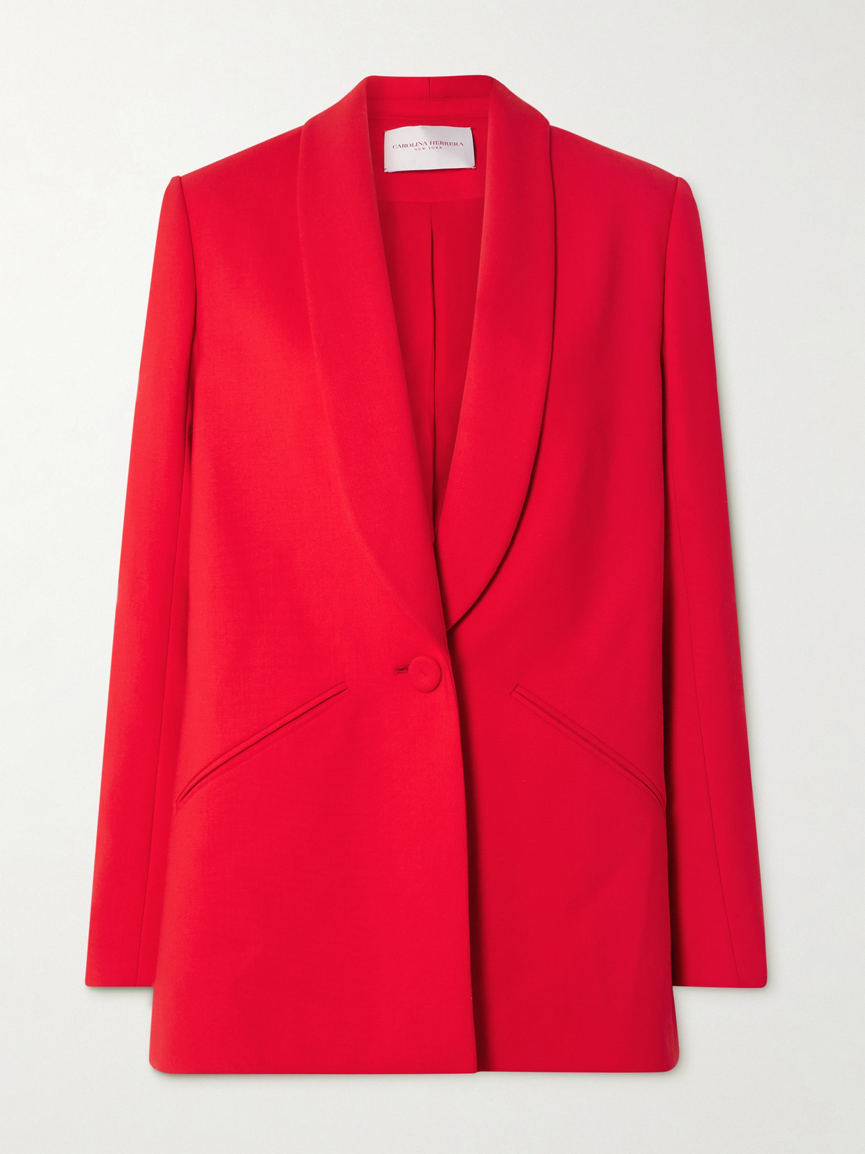 Carolina Herrera Shawl-lapel Single-breasted Jacket In Red