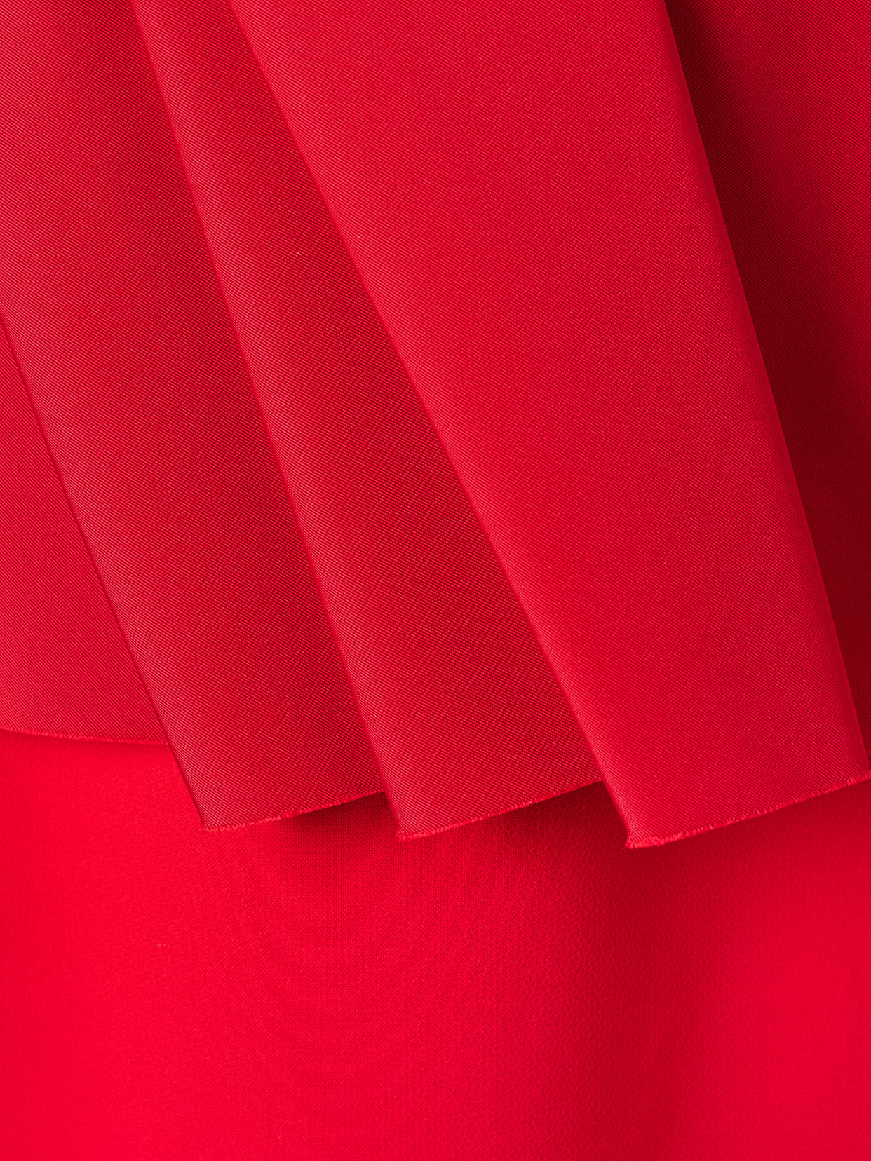 Carolina Herrera One-shoulder Grosgrain-trimmed Gathered Crepe Gown In Red
