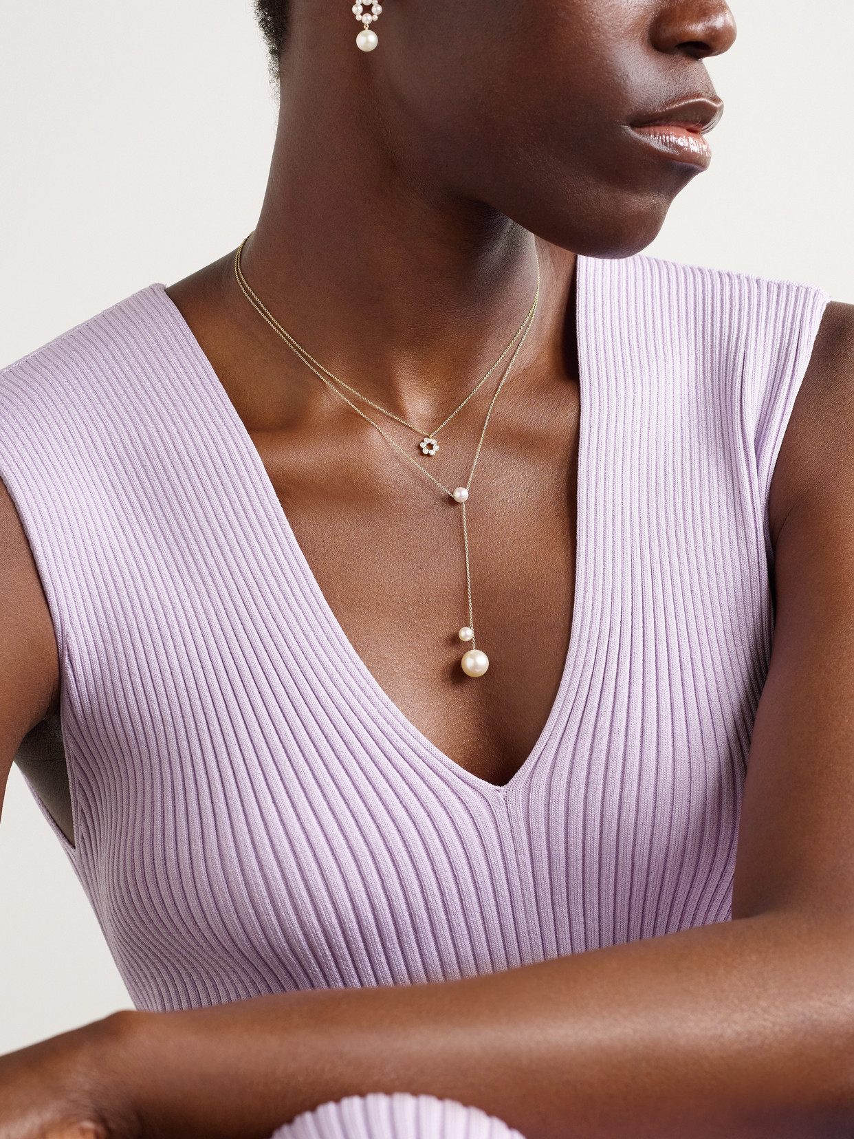 Sophie Bille Brahe Luna 18-karat Recycled Gold Diamond Necklace