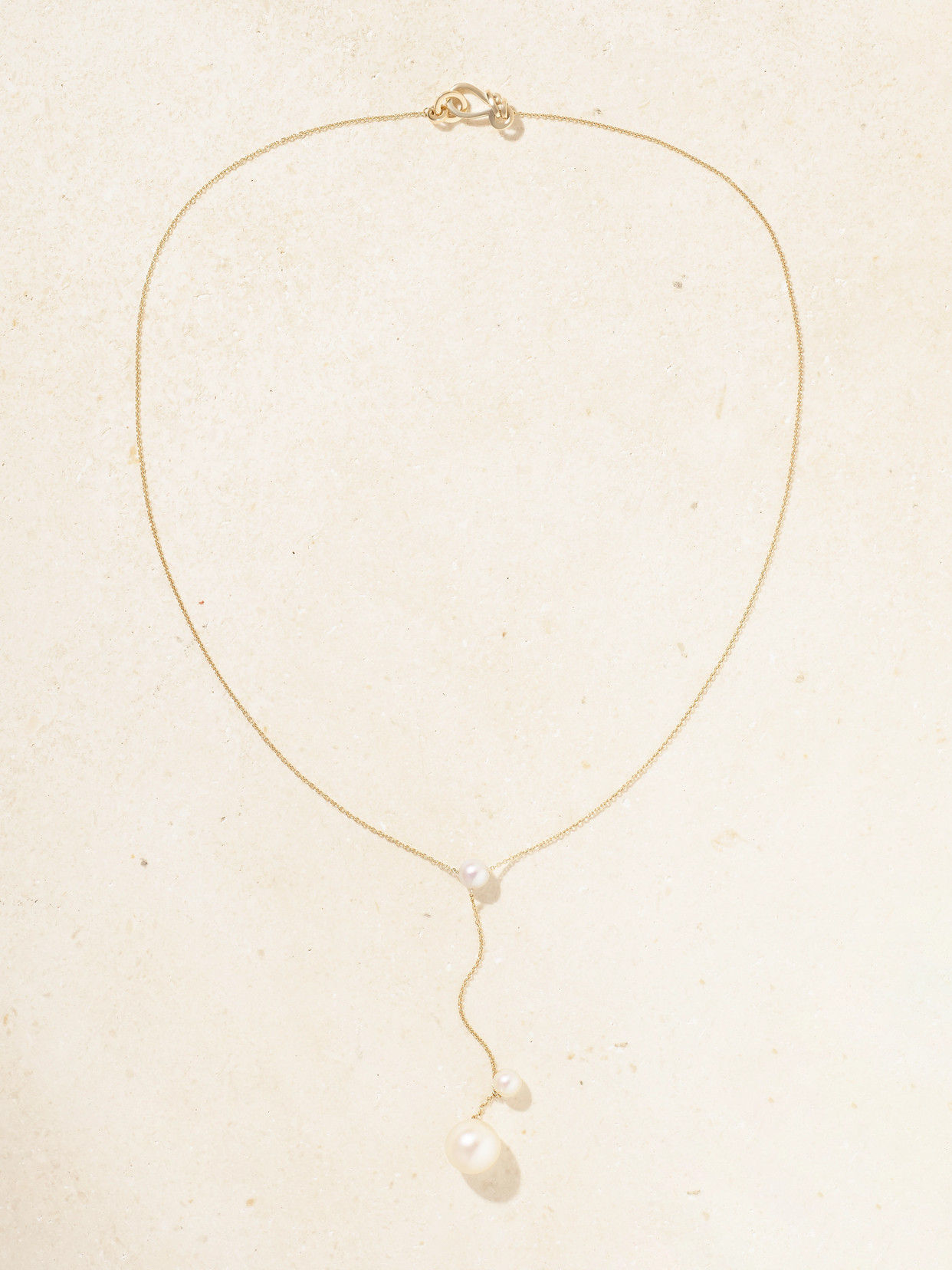Sophie Bille Brahe - Trois Moon 14-karat Recycled Gold Pearl Necklace - One size