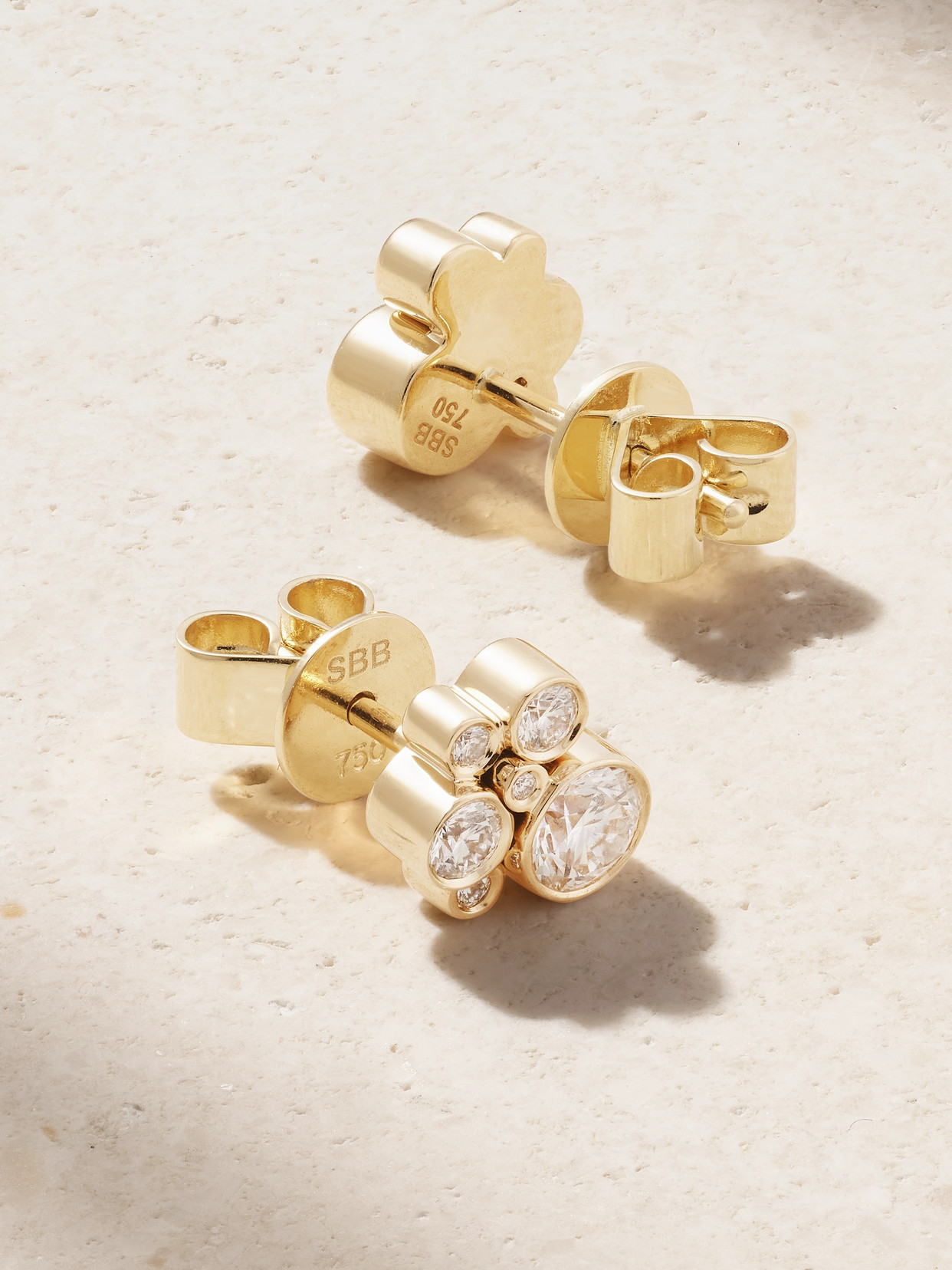 Sophie Bille Brahe Bisou 18-karat Recycled Gold Diamond Earrings