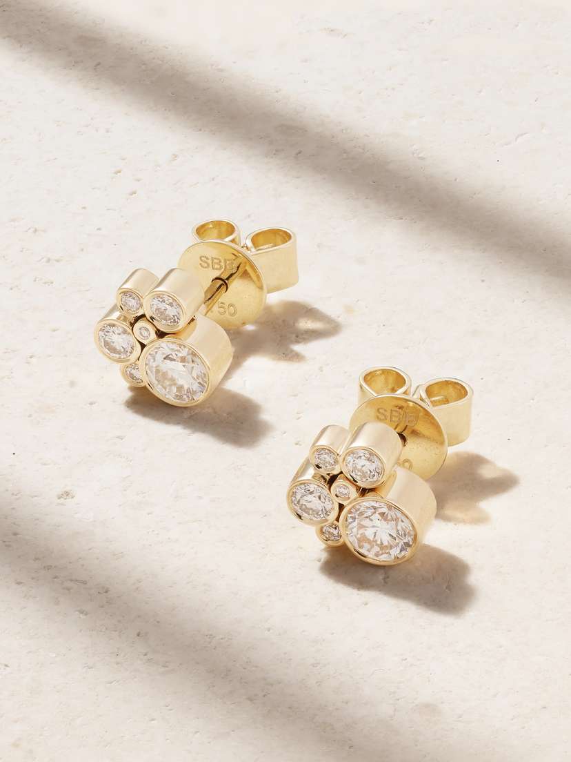 Sophie Bille Brahe Bisou 18-karat Recycled Gold Diamond Earrings