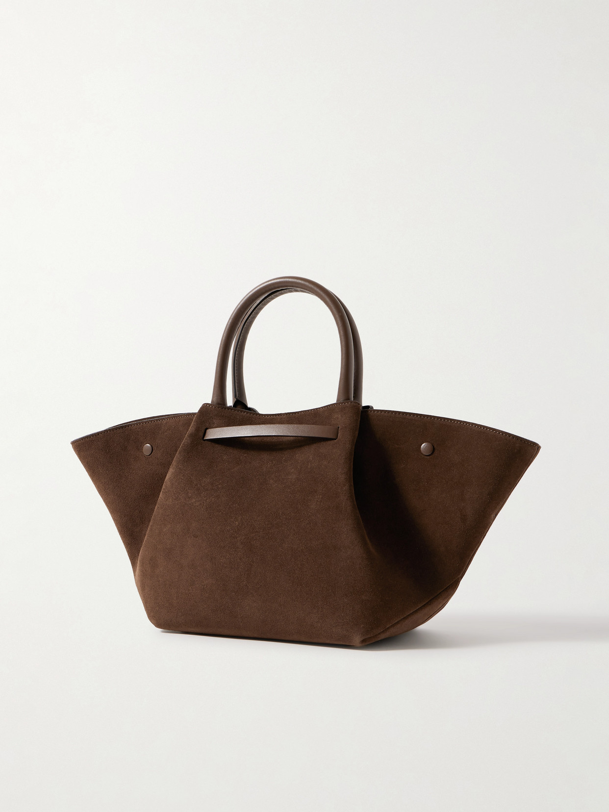 Demellier New York Midi Suede Tote In Brown