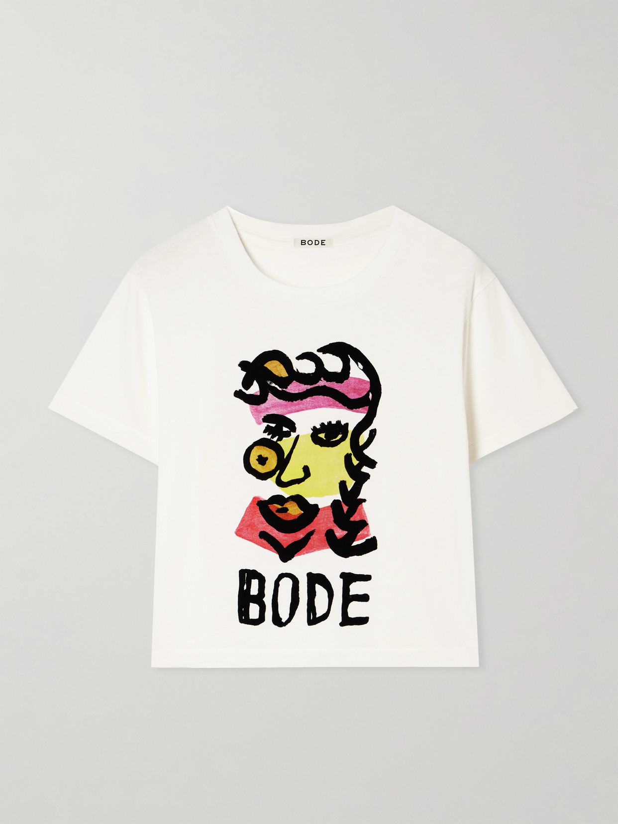 Bode Visage Printed Cotton-jersey T-shirt In White