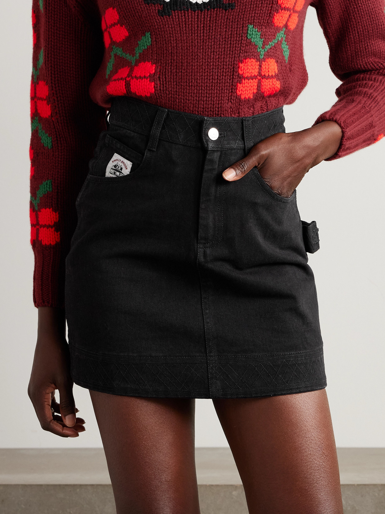 Knolly Brook Embroidered Denim Mini