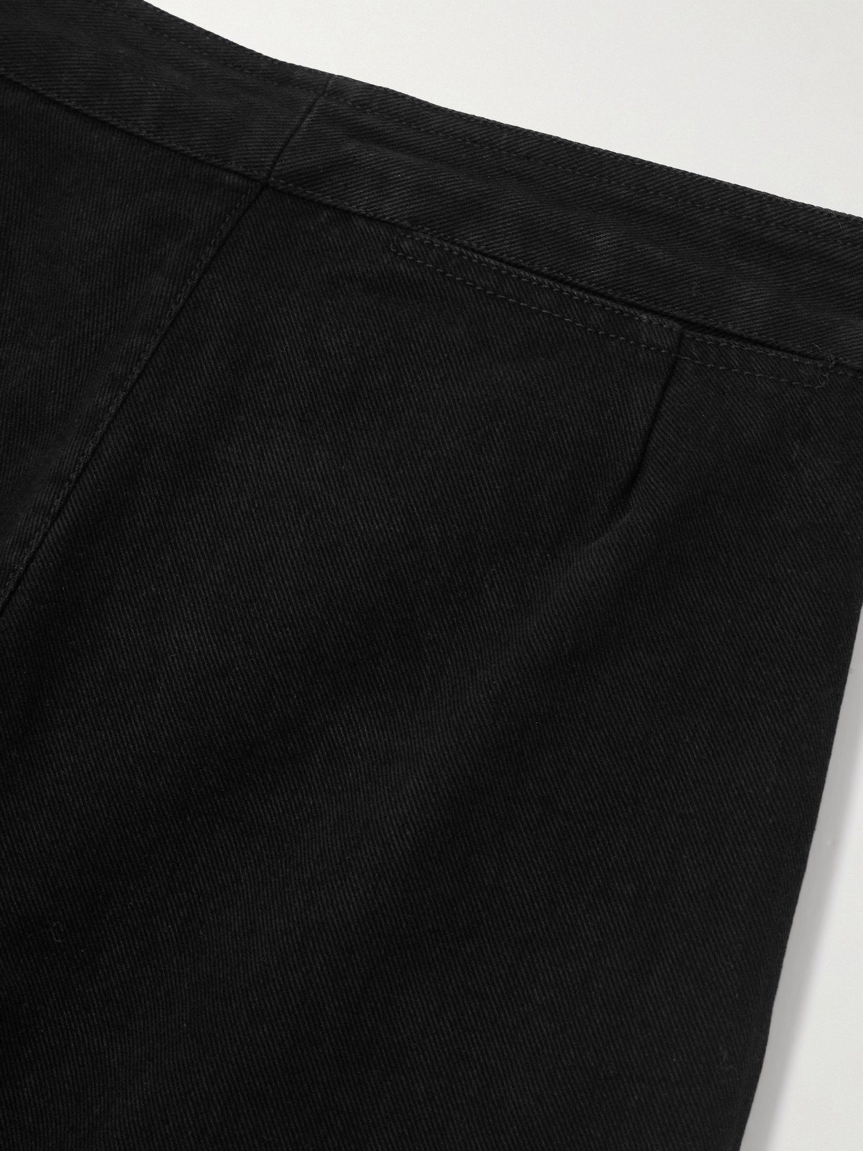 Button-Embellished High-Rise Straight-Leg Jeans
