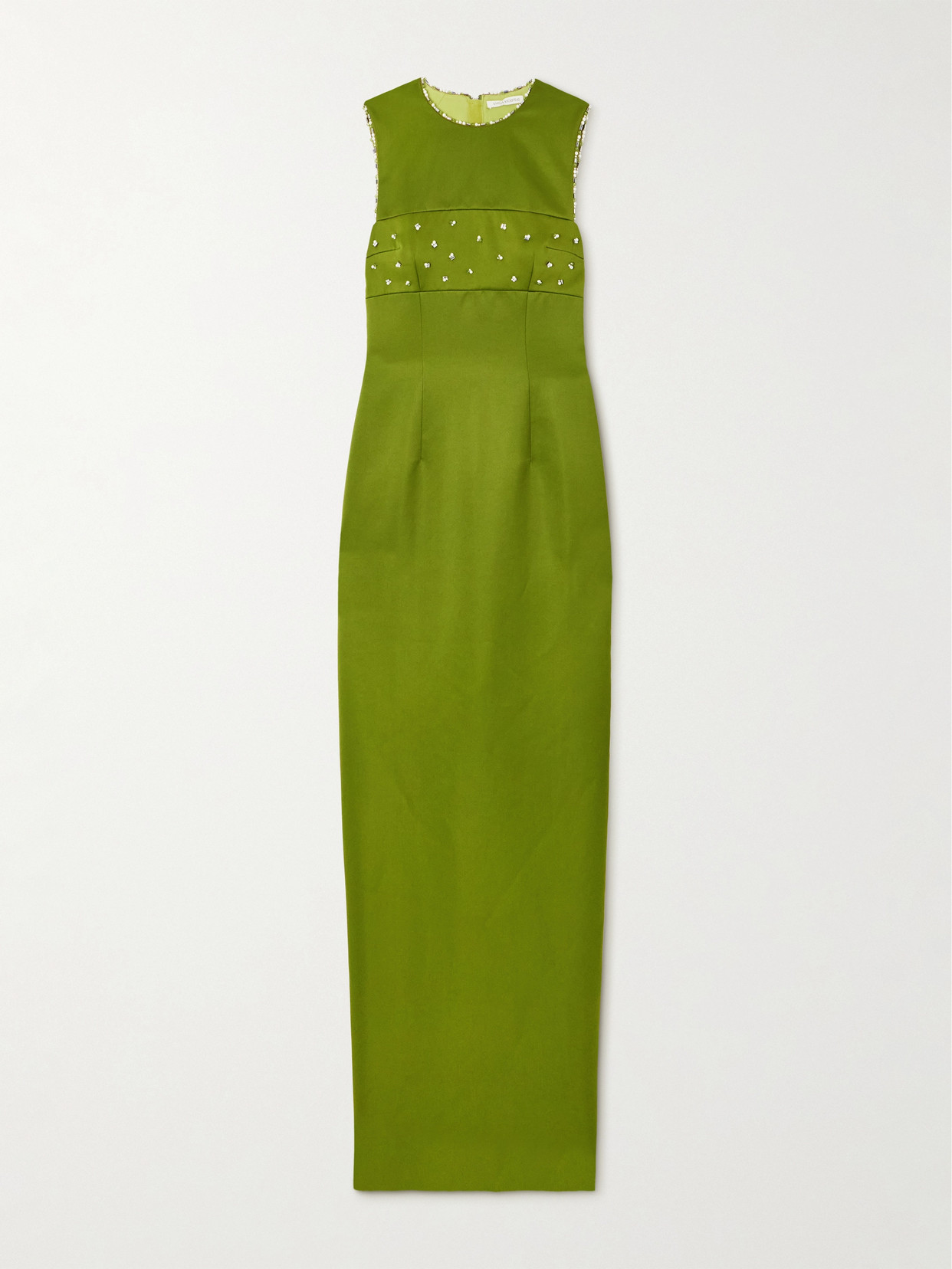 EMILIA WICKSTEAD AMADINE EMBELLISHED RECYCLED-SATIN GOWN