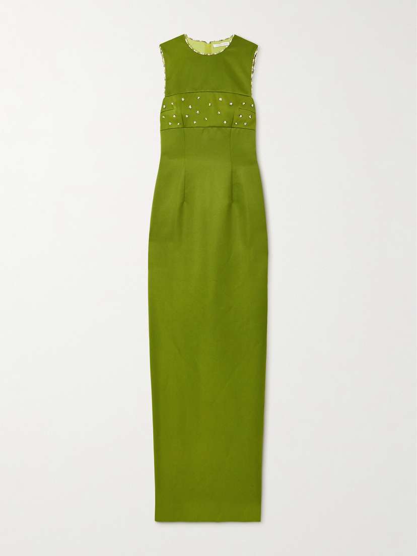 Emilia Wickstead Amadine Embellished Recycled-satin Gown