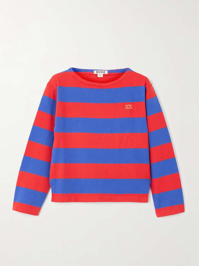 BODE Striped Cotton Sweater