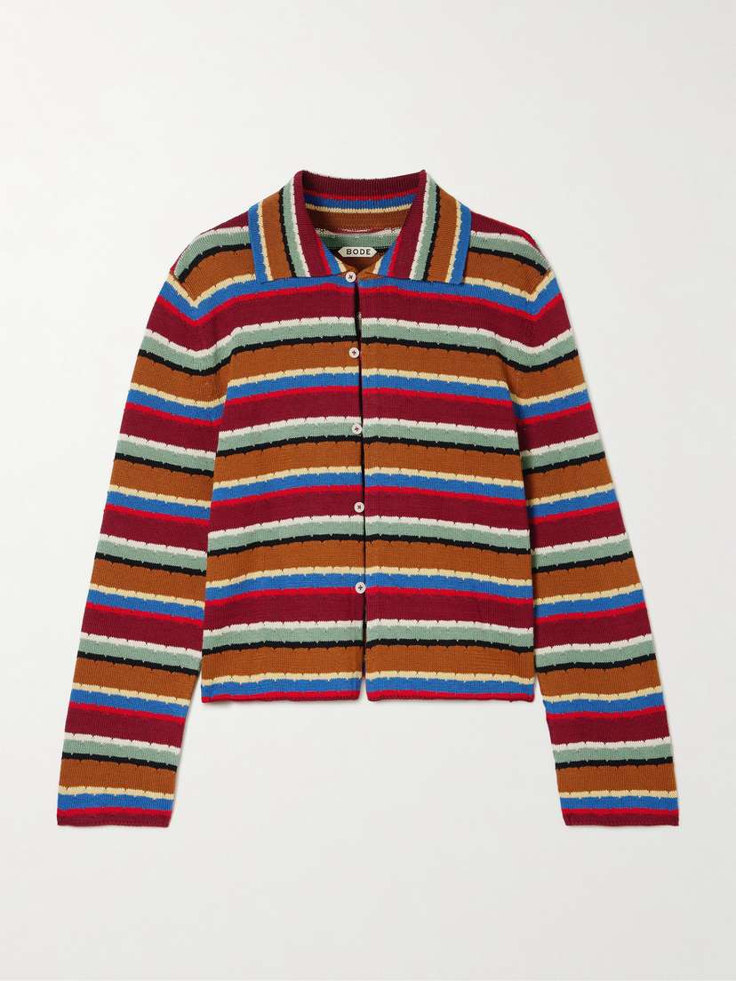 BODE Starkey Striped Cotton Cardigan