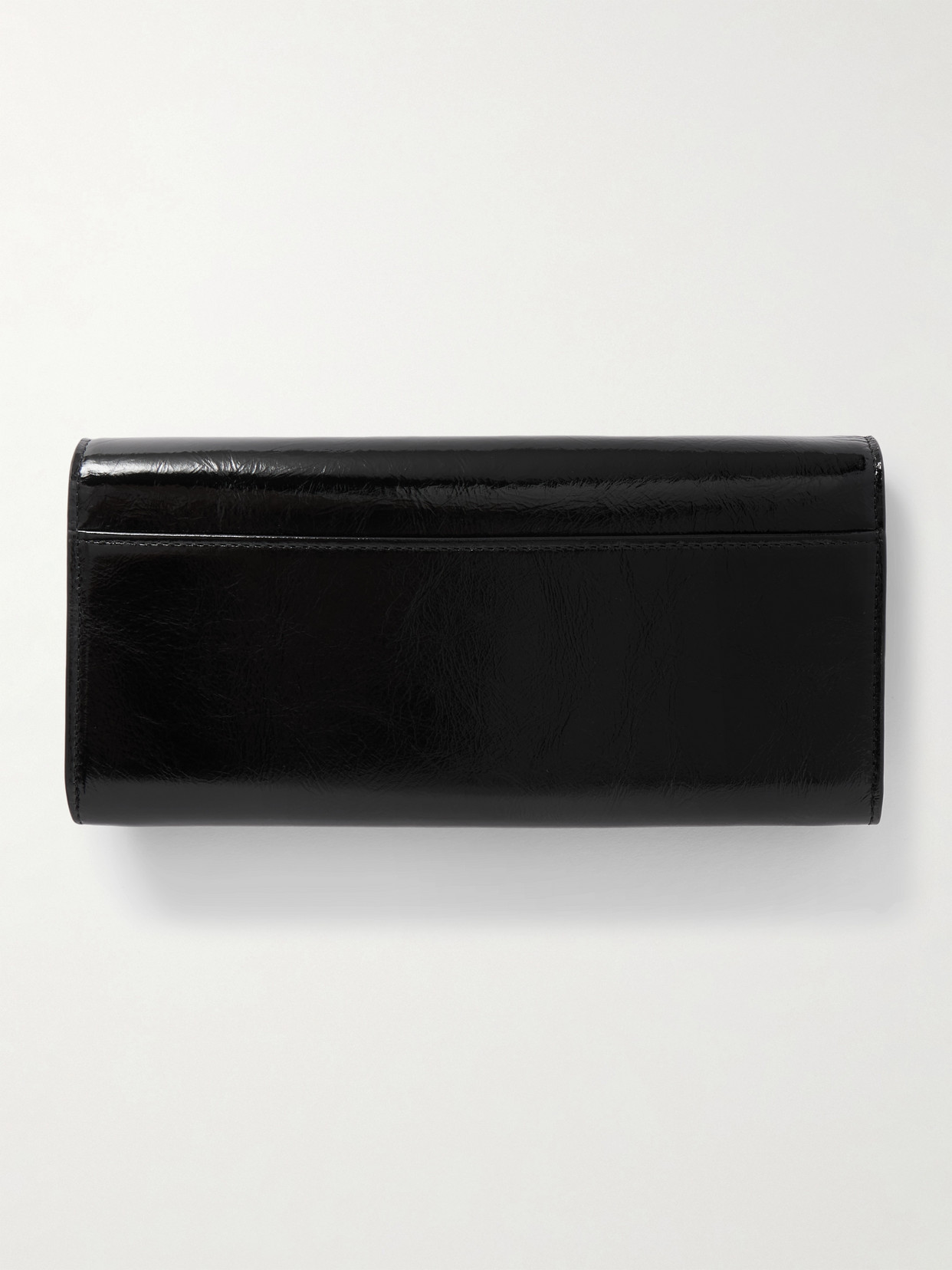 Roger Vivier Patent Leather Belle Vivier Wallet On Chain In Black