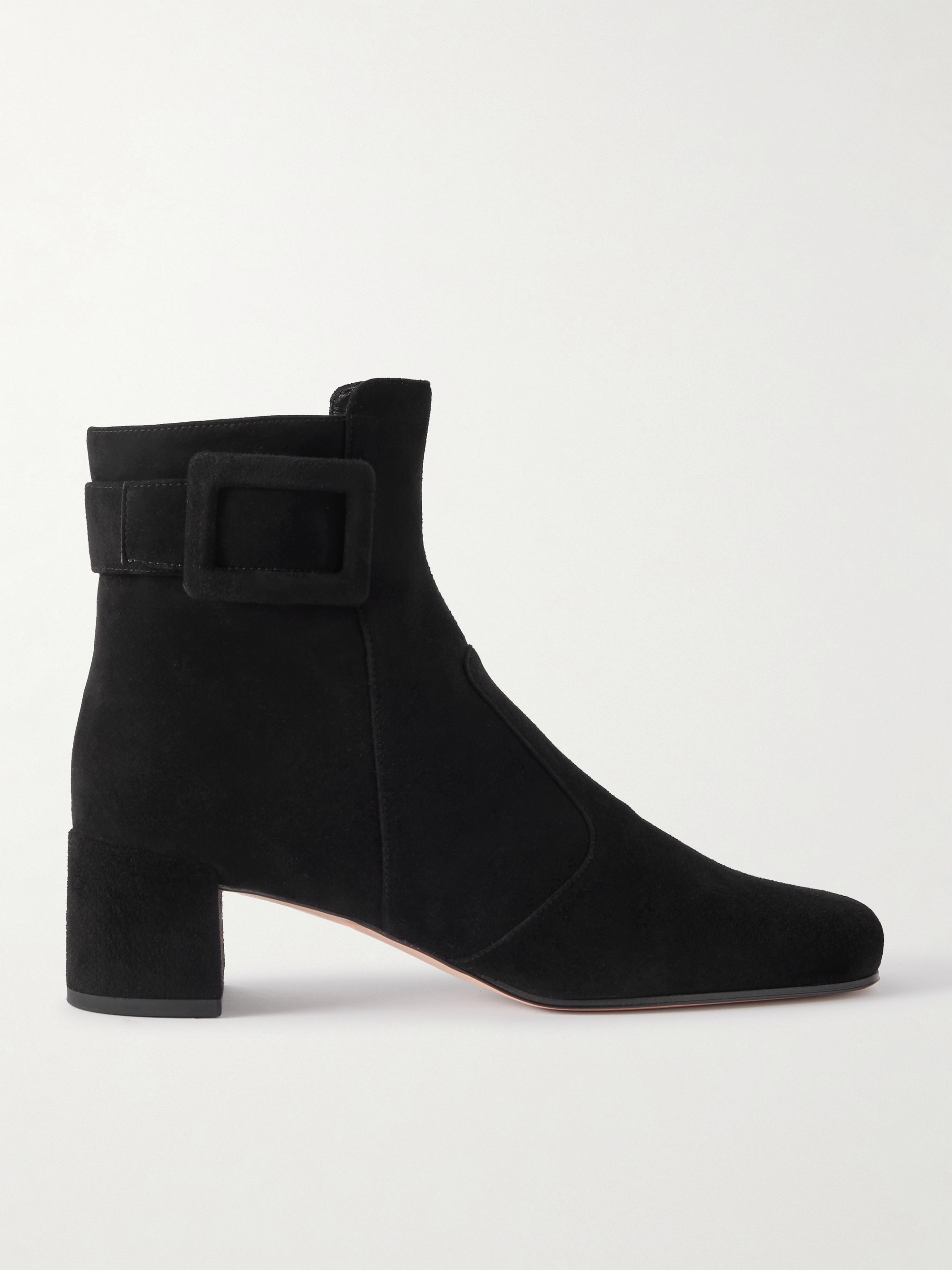 ROGER VIVIER Très Vivier Polly 45 buckled suede ankle boots