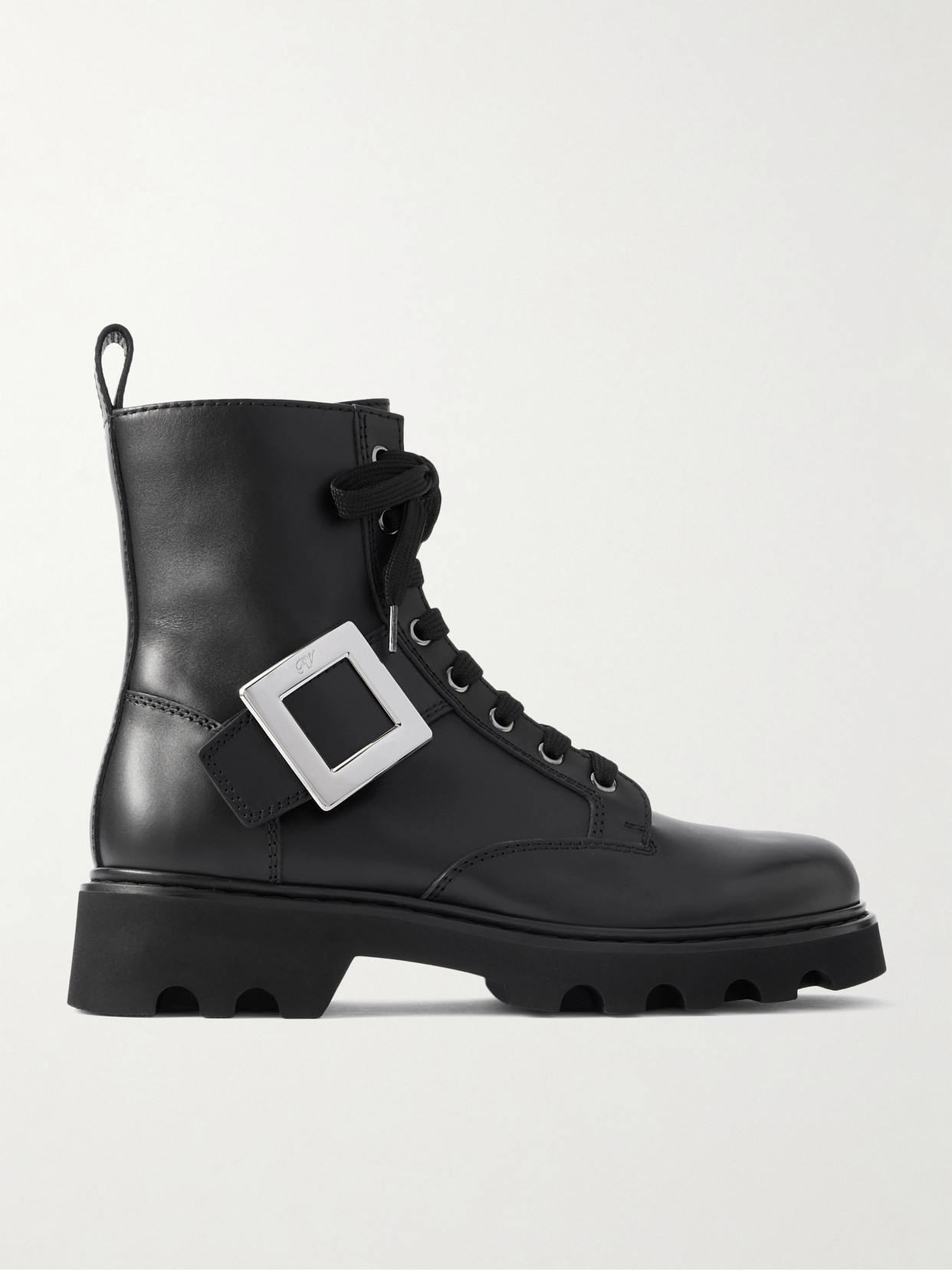 Roger Vivier Viv Rangers 40 Buckled Leather Ankle Boots In Black