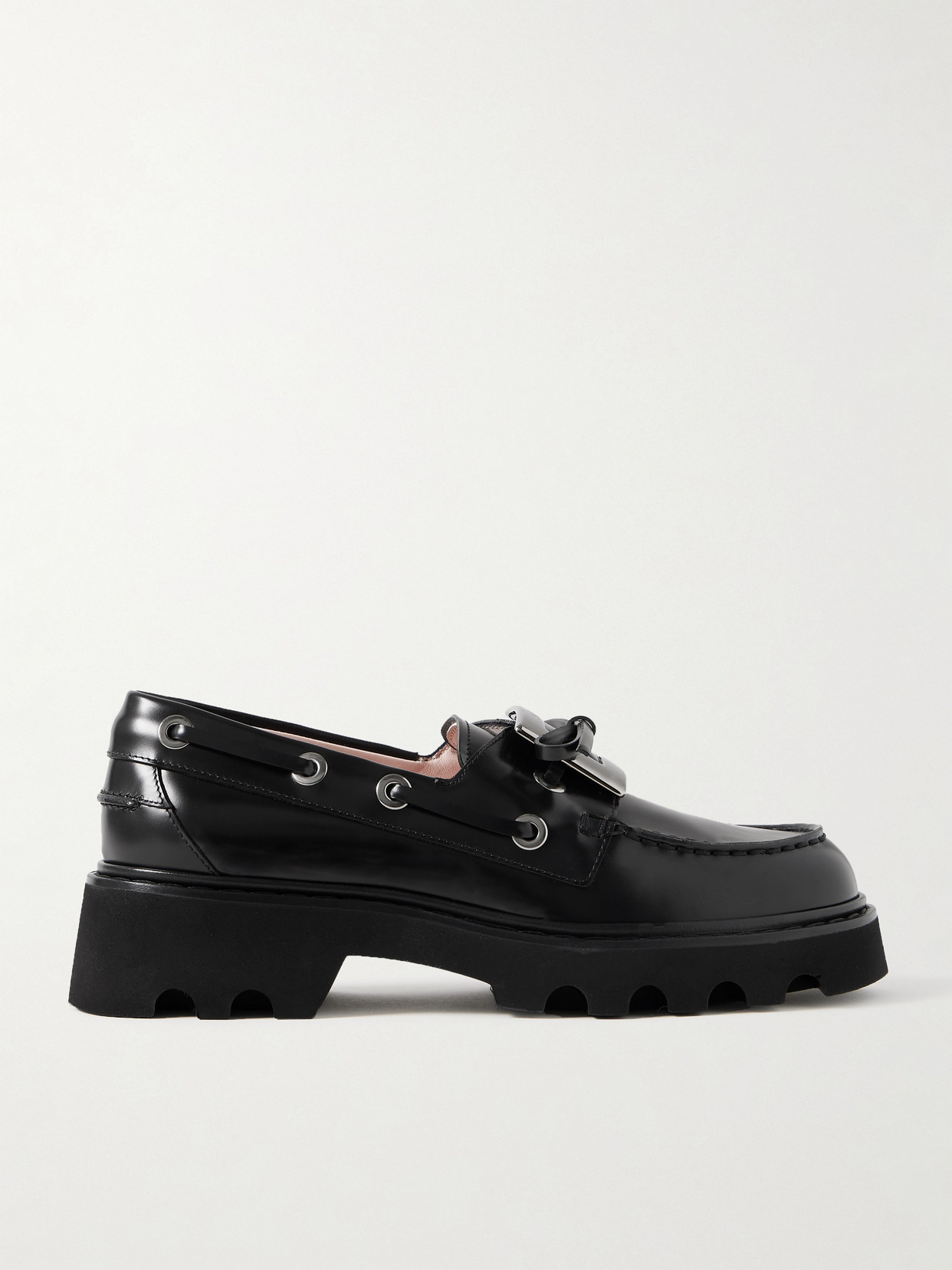 Roger Vivier Viv Rangers Buckled Leather Loafers In Black