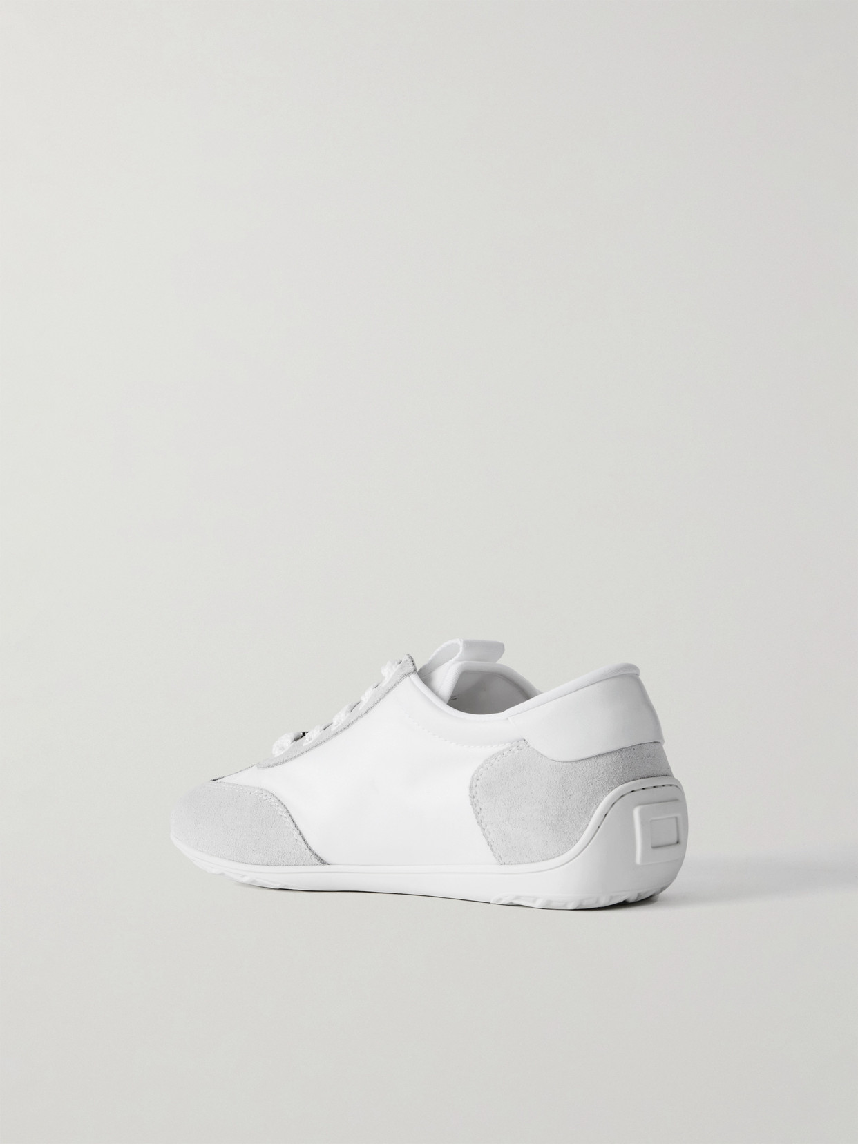Roger Vivier Viv Low Suede-trimmed Embroidered Leather Sneakers In White