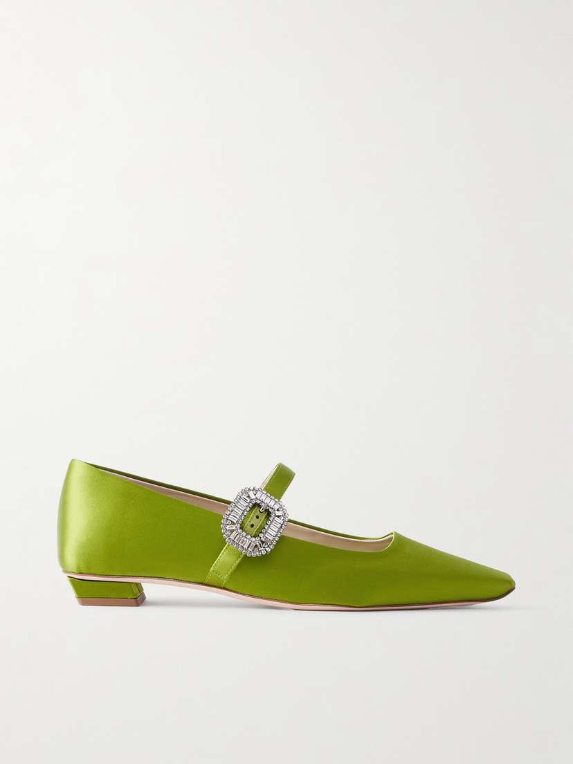 Roger Vivier Belle Vivier 20 Crystal-embellished Satin Mary Jane Ballet Flats | Thumbnail 5 Roger Vivier Belle Vivier 20 Crystal-embellished Satin Mary Jane Ballet Flats | Thumbnail 5