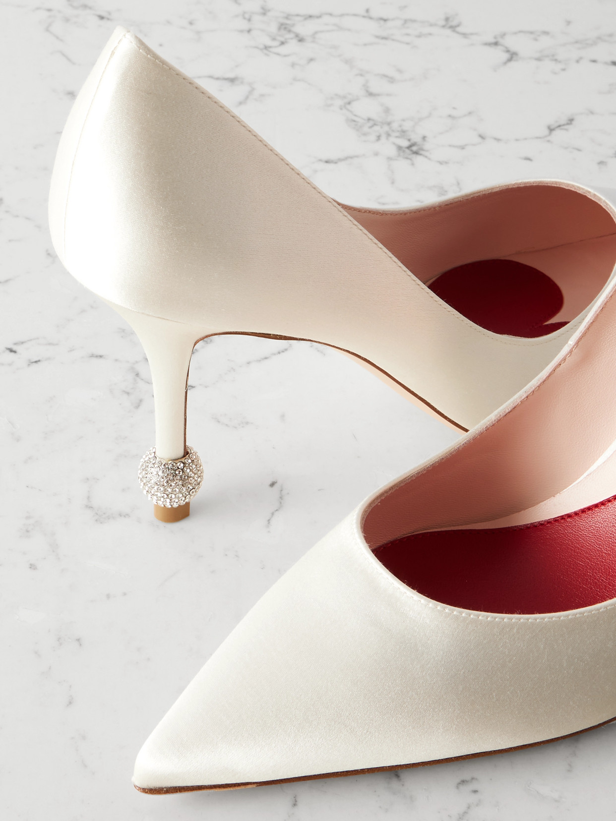 Marlene 85 Crystal-Embellished Pumps
