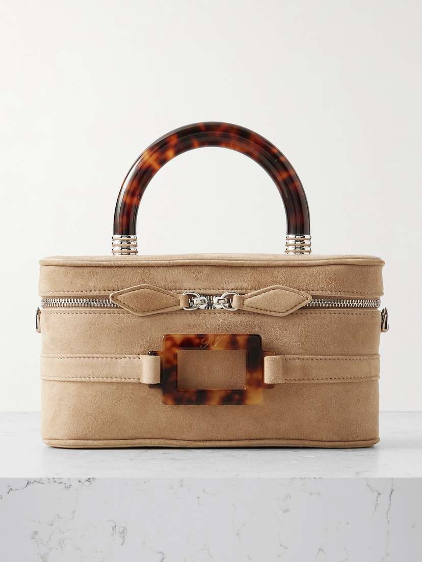 Roger Vivier Belle Vivier Vanity Mini Buckled Suede Clutch