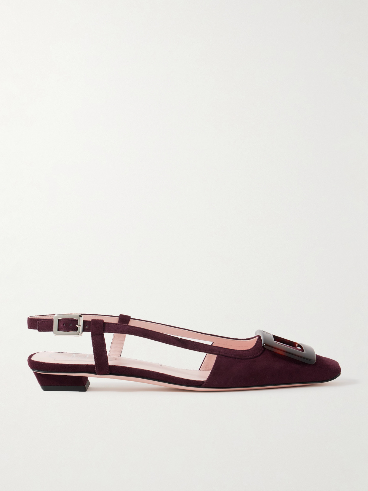 Roger Vivier Belle Vivier 25 Suede Pumps In Burgundy