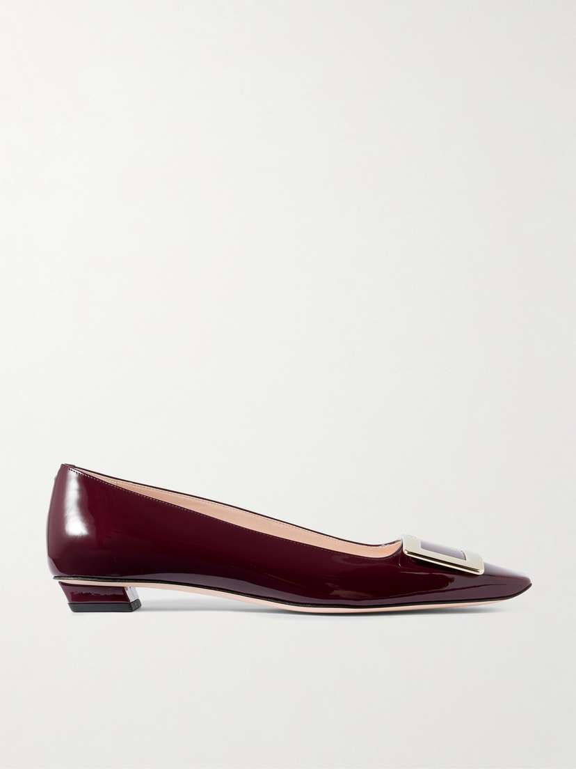 Roger Vivier Belle Vivier Buckled Patent-leather Ballet Flats